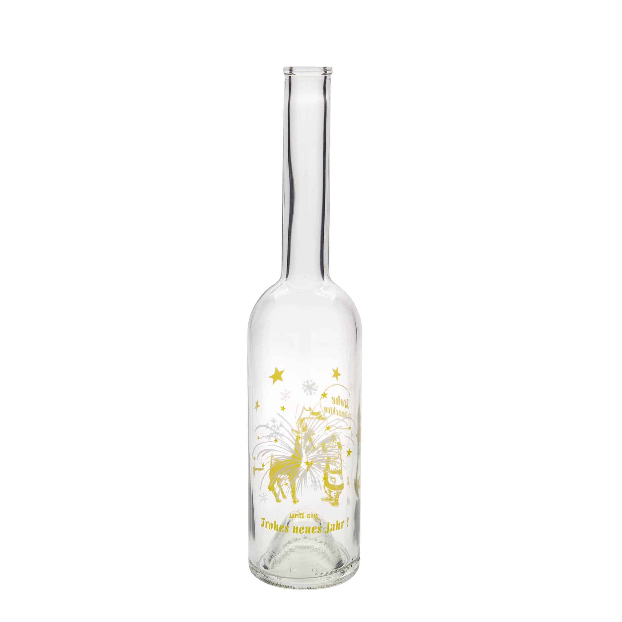 Shishe qelqi 500 ml 'Opera', motiv: Fishekzjarre, gojë: kork