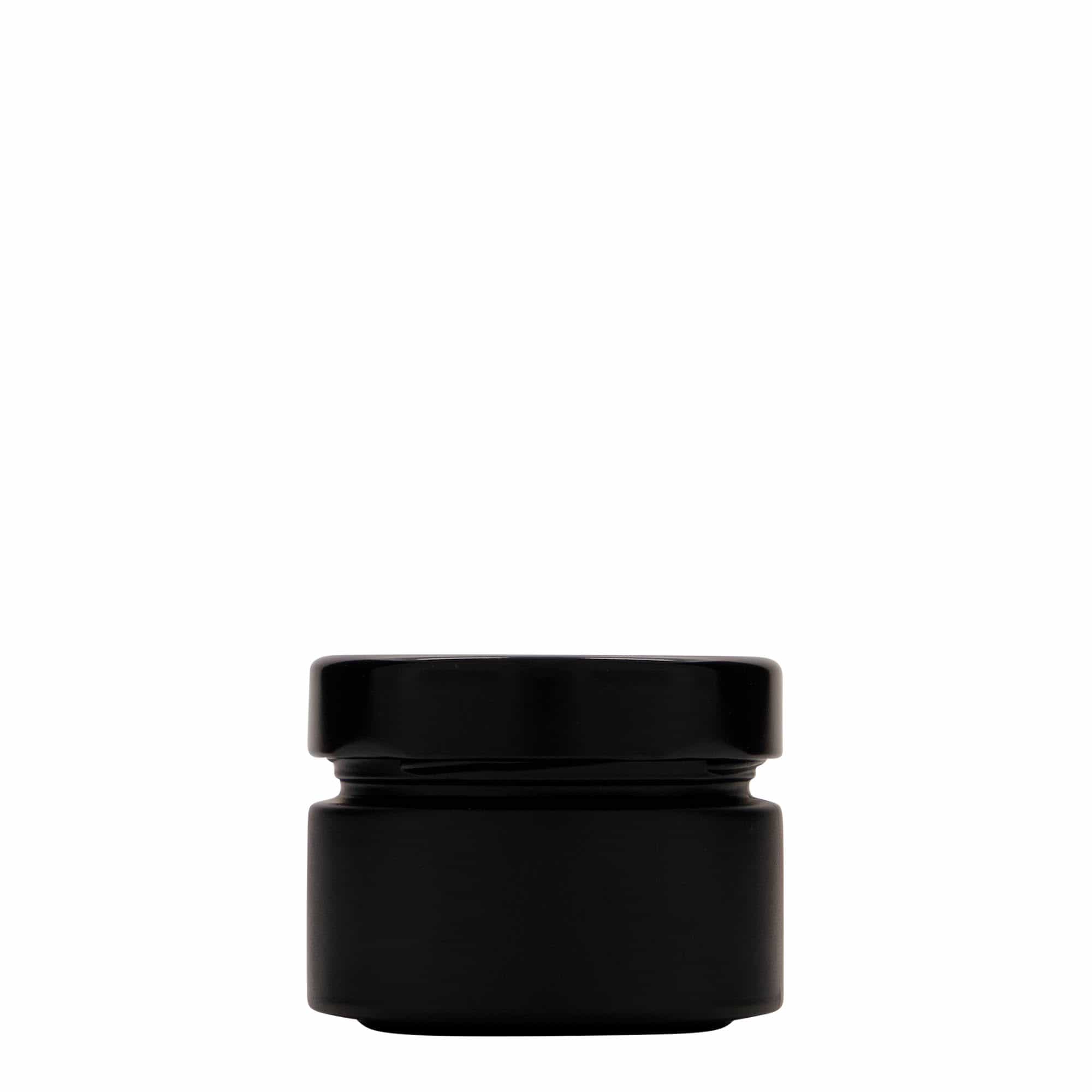 130 ml gotë rrethore 'Aurora', e zezë, hapja: Deep-Twist-Off (DTO 66)