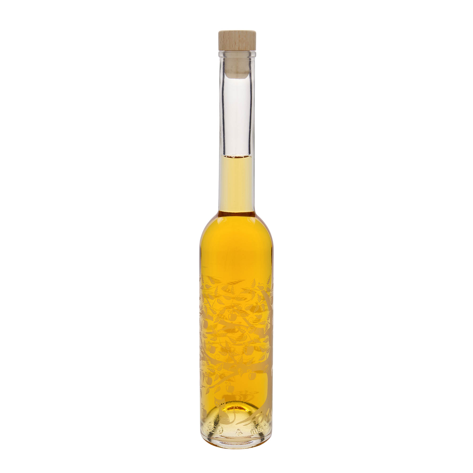 Shishe qelqi 350 ml 'Opera', motiv: Pemë molle, gojë: Kork Shishe qelqi 350 ml 'Opera', motiv: Pemë molle, gojë: Kork