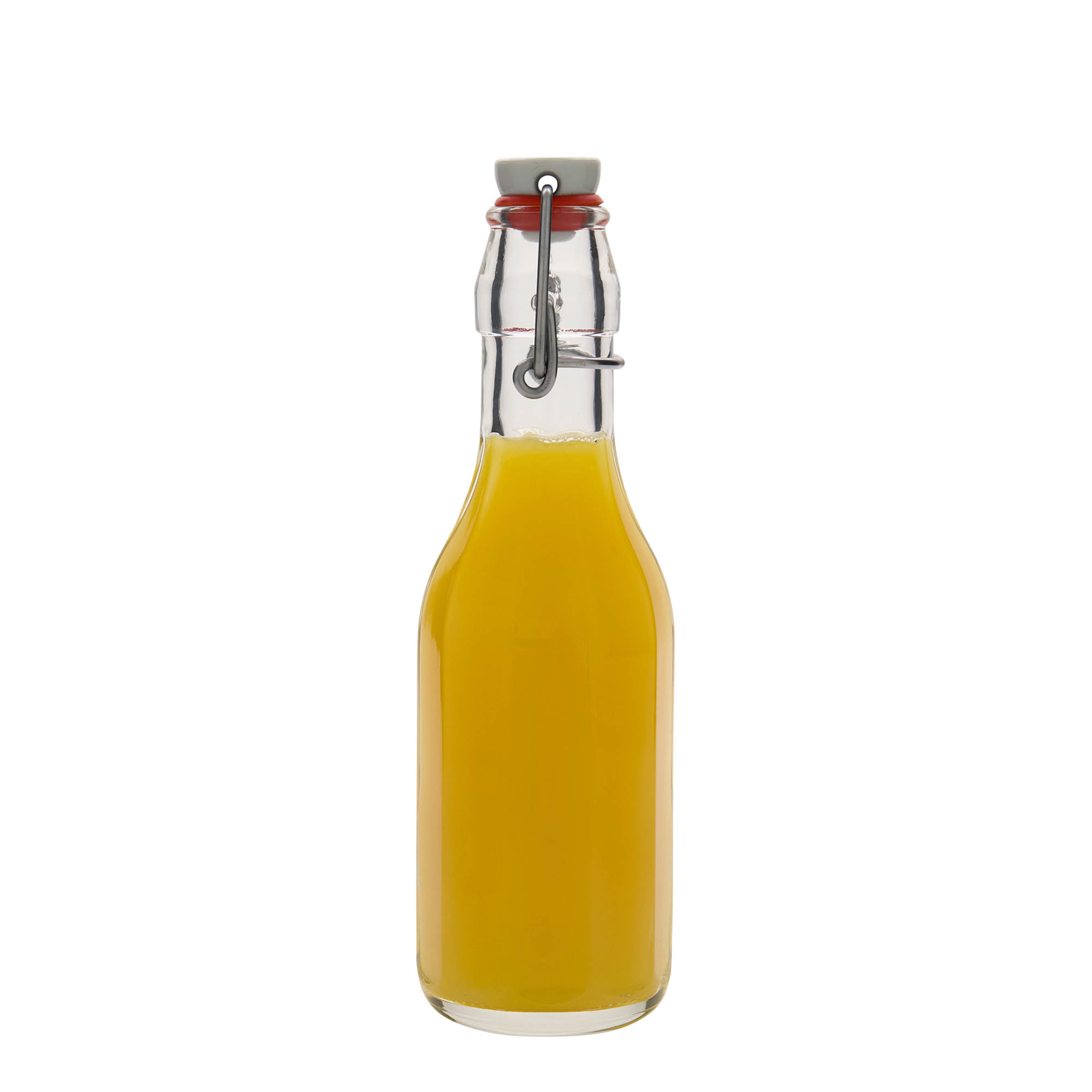 Shishe qelqi 250 ml 'Bravo', tetëkëndore, gojë: mbyllje me kapëse. Shishe qelqi 250 ml 'Bravo', tetëkëndore, gojë: mbyllje me kapëse.