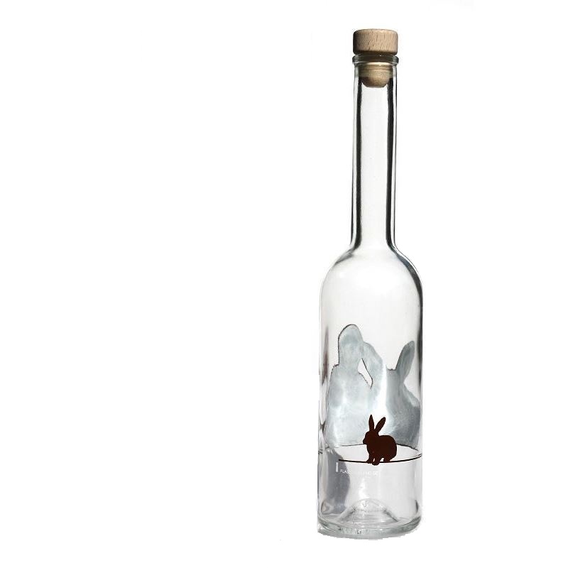 Shishe qelqi 500 ml 'Opera', motiv: Lepur, gojë: Kork