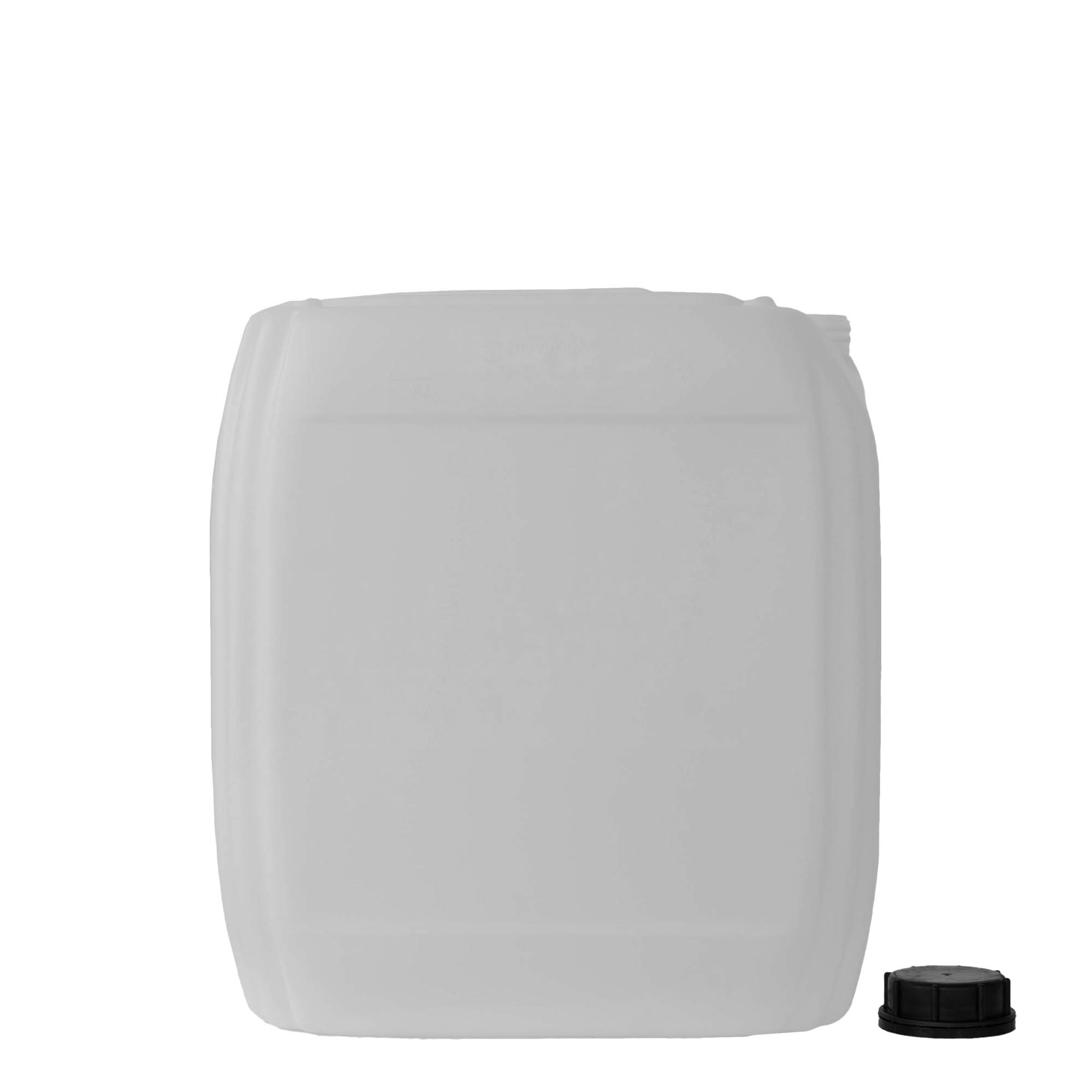 Kanister 30 l, drejtkëndor, plastik HDPE, natyral, gojë: ND 60 Kanister 30 l, drejtkëndor, plastik HDPE, natyral, gojë: ND 60