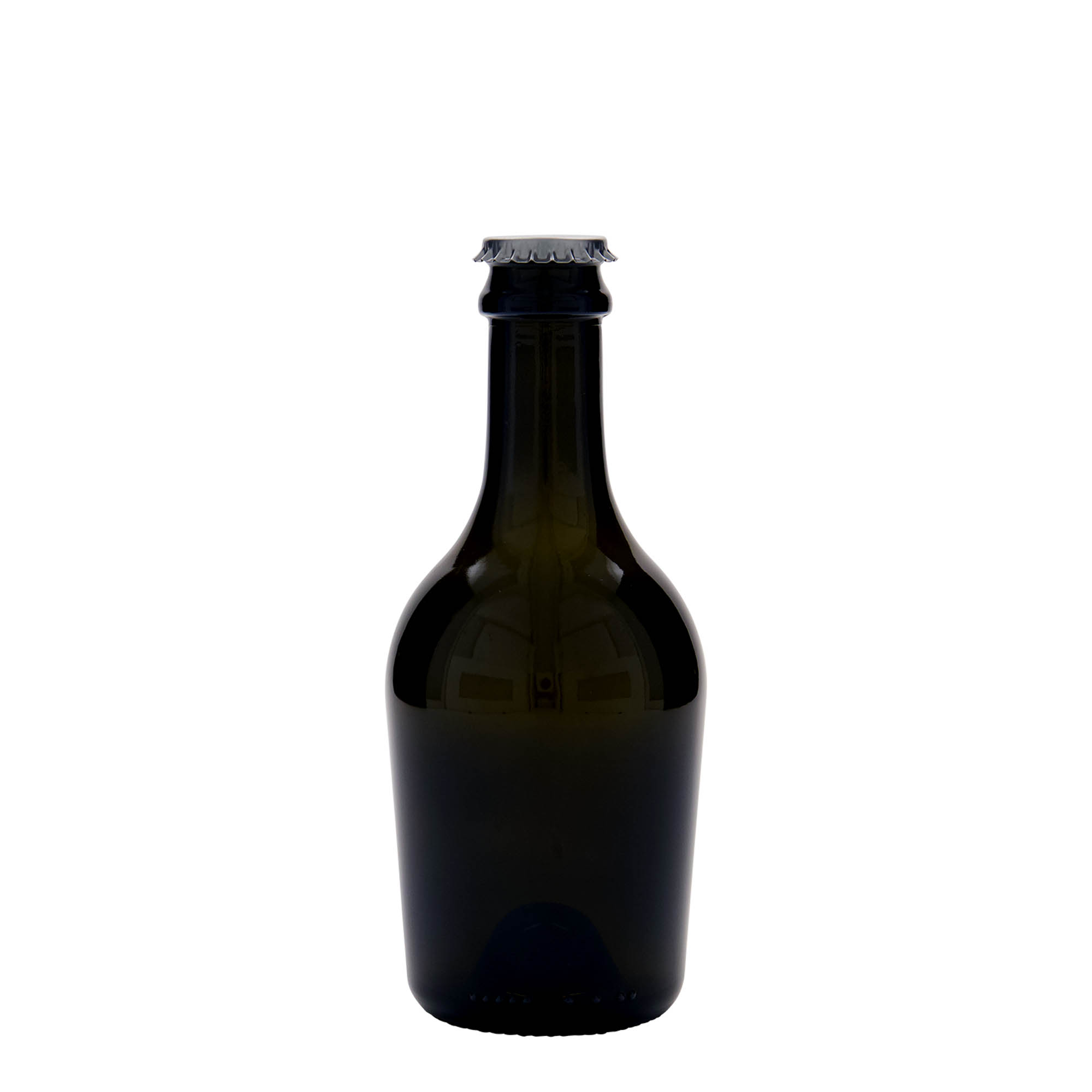 Shishe birre/vere me shkumë 330 ml 'Butterfly', qelq, jeshile antike, gojë: kapak kronkork Shishe birre/vere me shkumë 330 ml 'Butterfly', qelq, jeshile antike, gojë: kapak kronkork