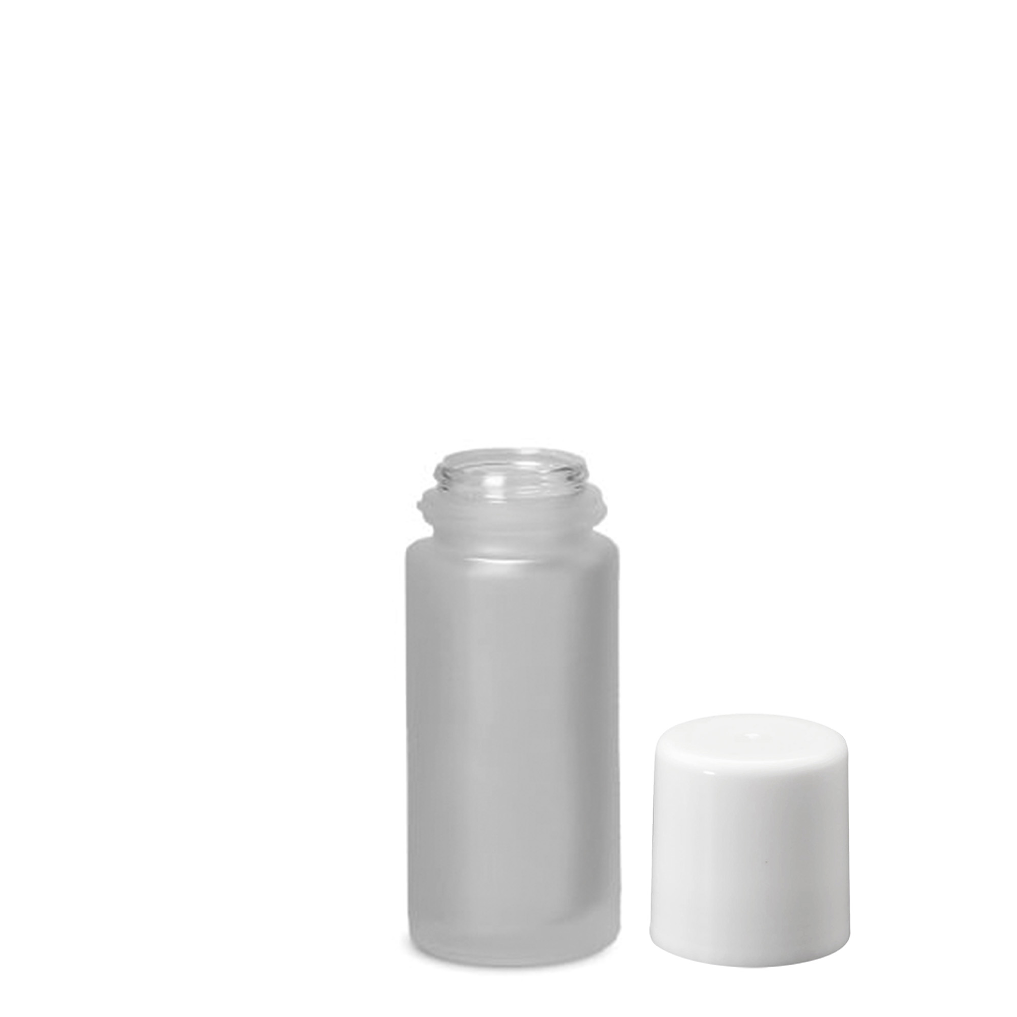Shishe roll-on 50 ml, xham, e ngrirë, gojë: kapak me vida Shishe roll-on 50 ml, xham, e ngrirë, gojë: kapak me vida
