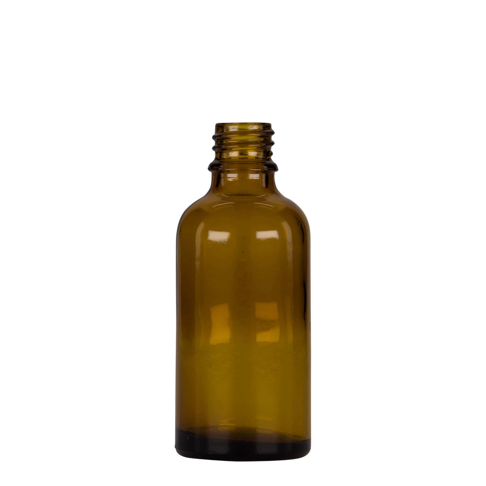 50 ml Shishe me pipetë, mjekësore, qelq, kafe-e zezë, gojë: DIN 18