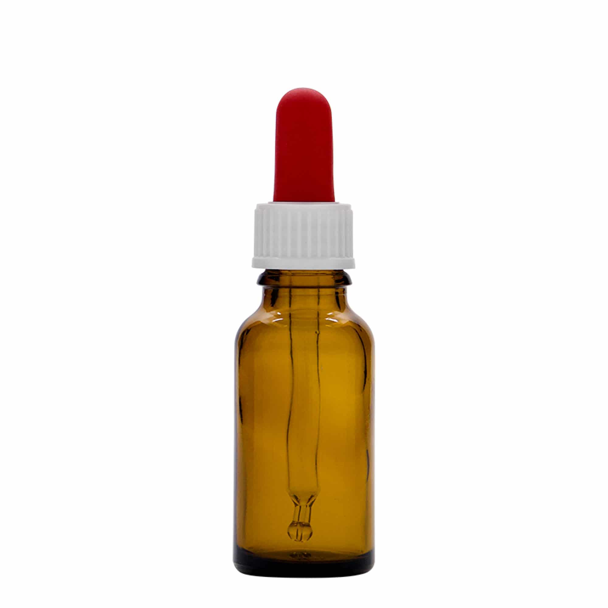20 ml shishe me pipetë, mjekësore, qelq, kafe, gojë: DIN 18