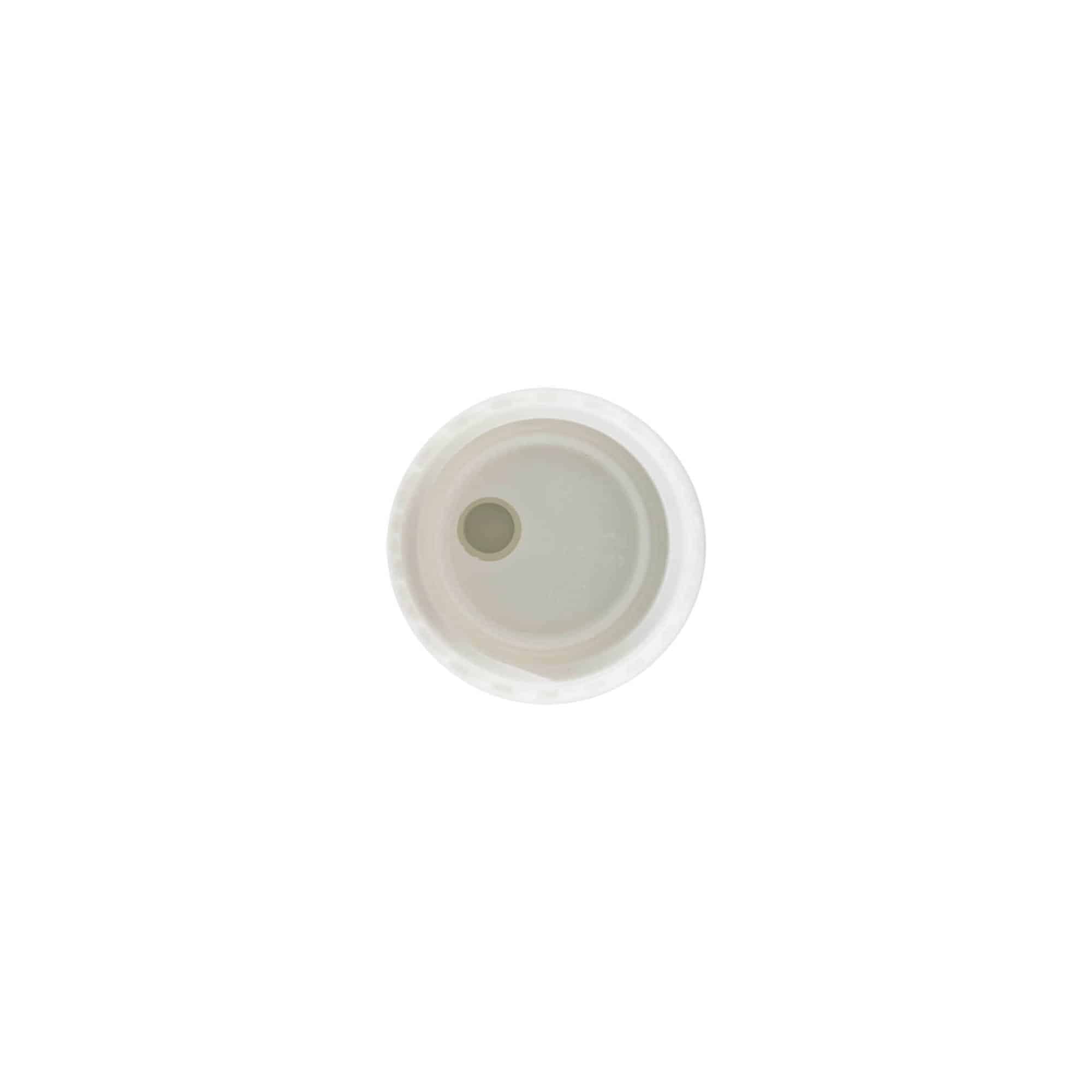 Kapak me vidë Disc Top, plastikë PP, i bardhë, për hapje: 24/410