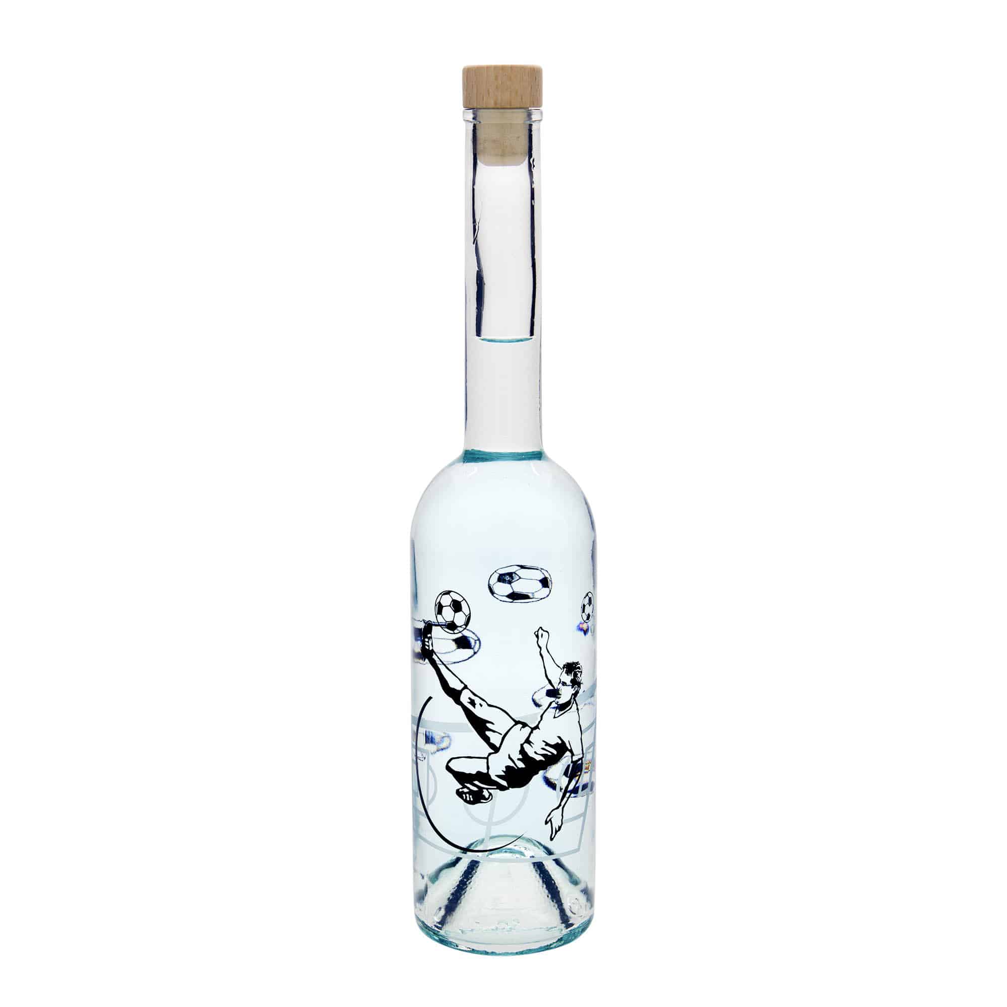 Shishe qelqi 500 ml 'Opera', motiv: Futbollist, gojë: Kork
