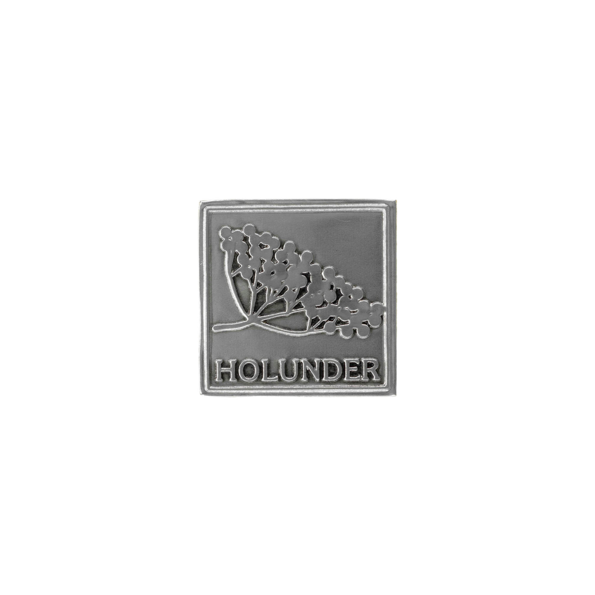 Etiketë prej zinku 'Holunder', katrore, metal, argjend Etiketë prej zinku 'Holunder', katrore, metal, argjend