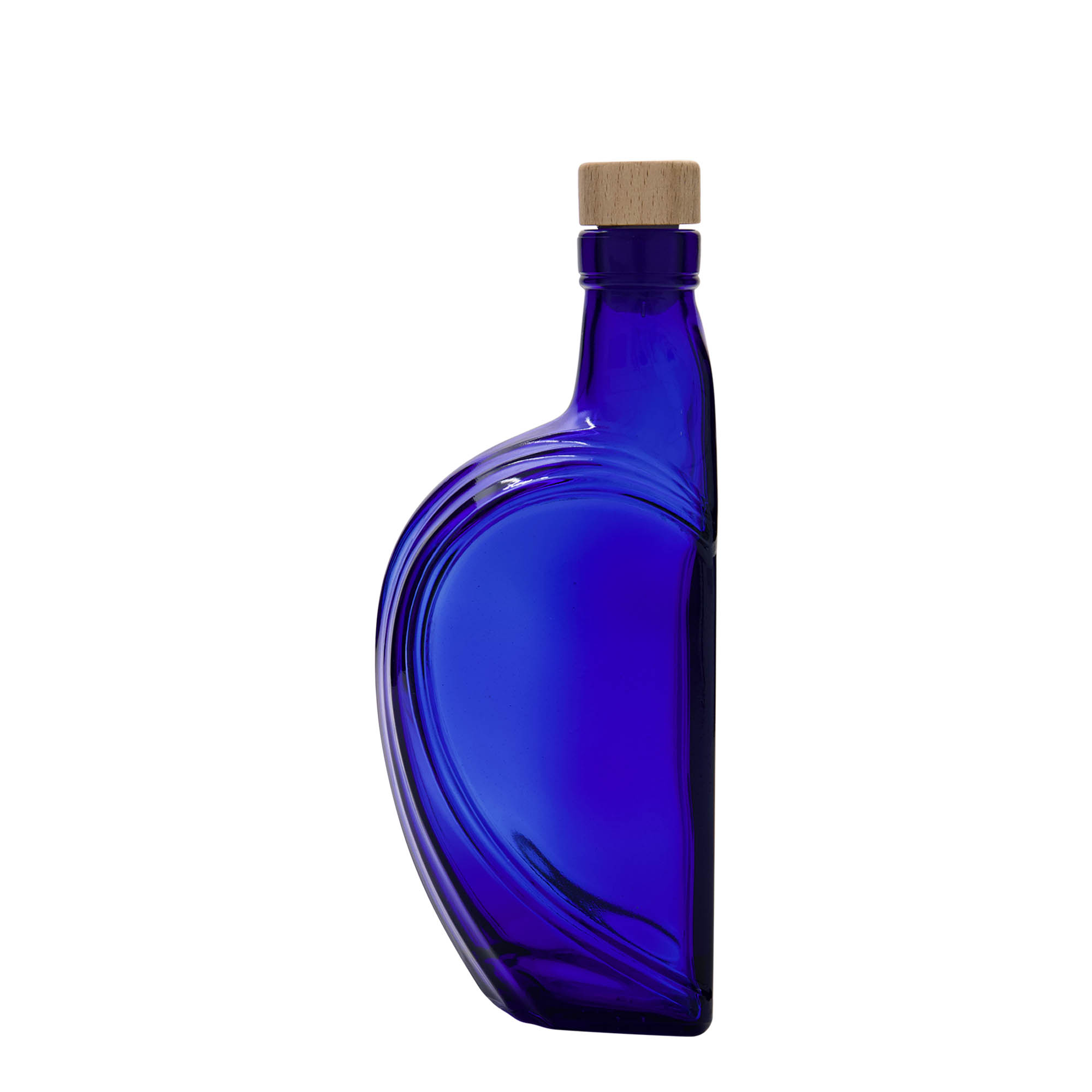 Shishe qelqi 375 ml 'Sweethearts', drejtkëndëshe, blu mbretërore, gojë: kork