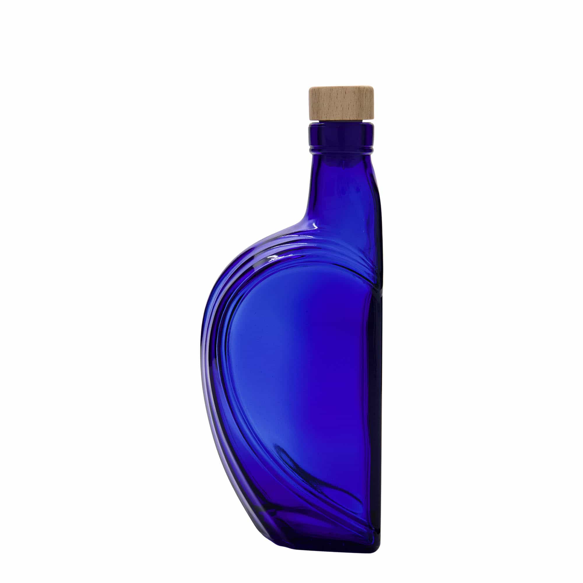 Shishe qelqi 375 ml 'Sweethearts', drejtkëndëshe, blu mbretërore, gojë: kork