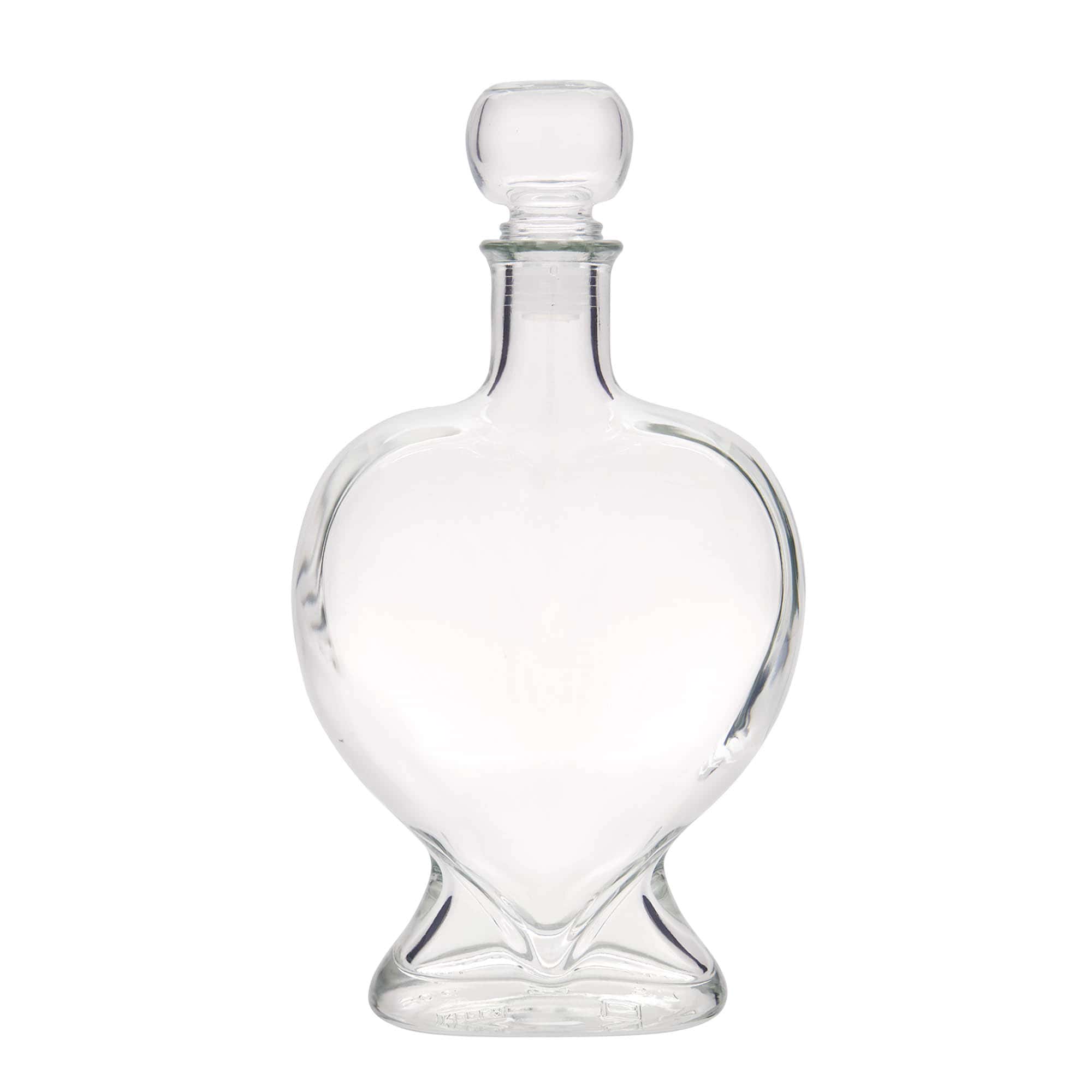 Shishe qelqi 500 ml 'Zemër', Hapur: Korek
