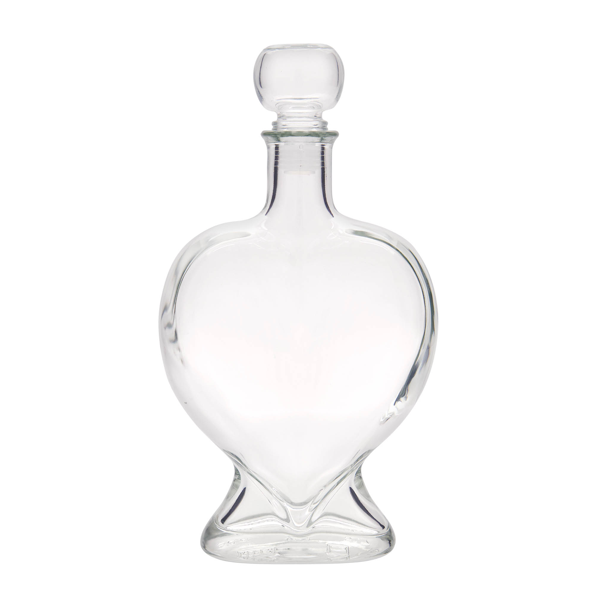 Shishe qelqi 500 ml 'Zemër', Hapur: Korek