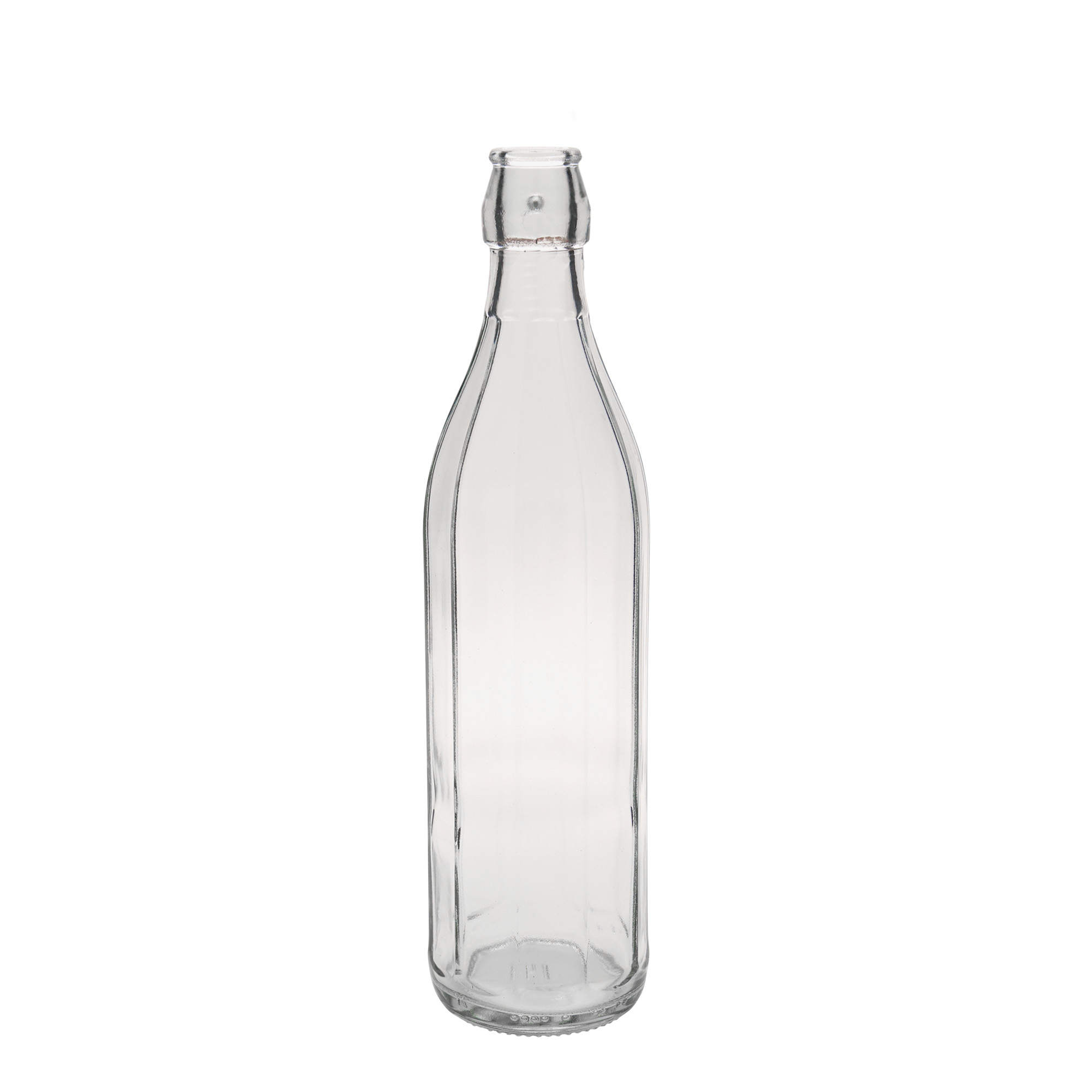 Shishe qelqi 750 ml 'Bravo', tetëkëndëshe, gojë: mbyllje me kapëse. Shishe qelqi 750 ml 'Bravo', tetëkëndëshe, gojë: mbyllje me kapëse.