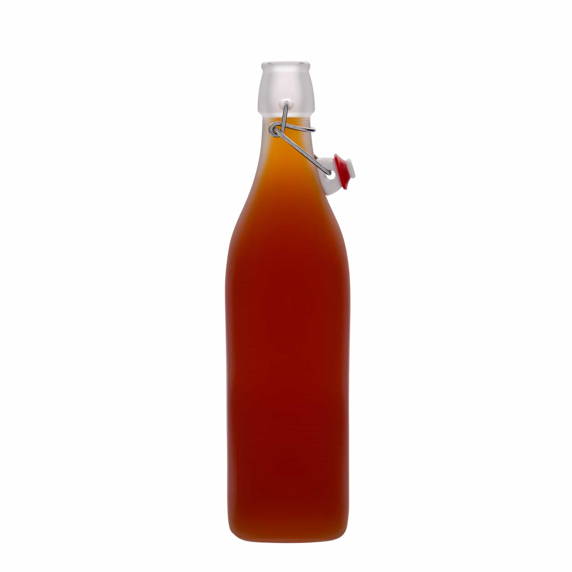 1.000 ml shishe qelqi 'Swing, katrore, e ngrirë, hapja: kapak me grep 1.000 ml shishe qelqi 'Swing, katrore, e ngrirë, hapja: kapak me grep