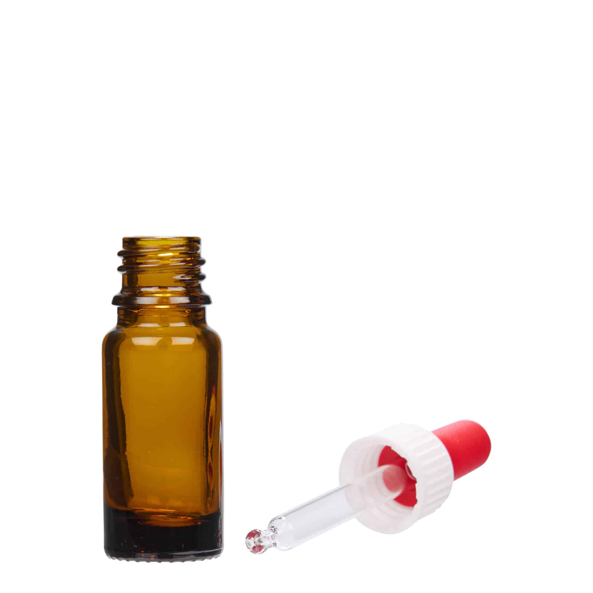 Shishe pipete 10 ml, mjekësore, qelq, kafe, gojë: DIN 18