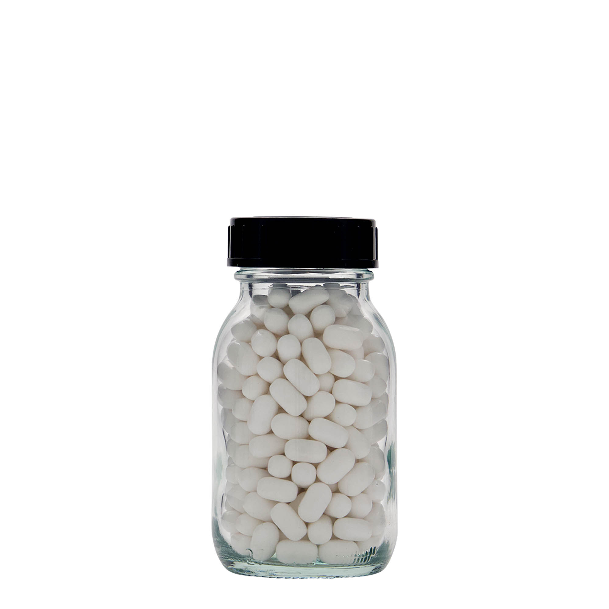 125 ml gotë me qafë të gjerë, hapje: DIN 40 125 ml gotë me qafë të gjerë, hapje: DIN 40