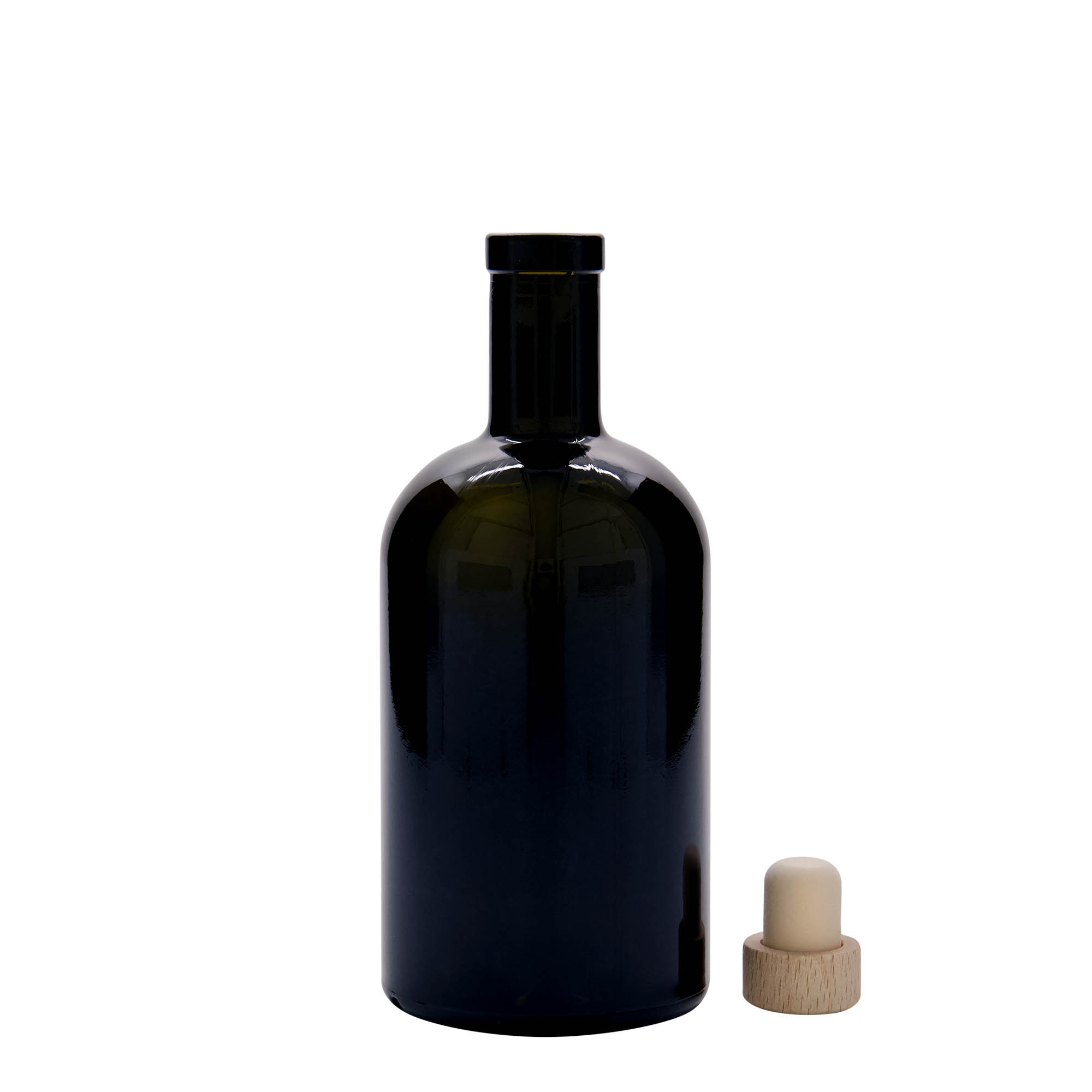 Shishe qelqi 500 ml 'Farmacia', jeshile antike, gojë: kork