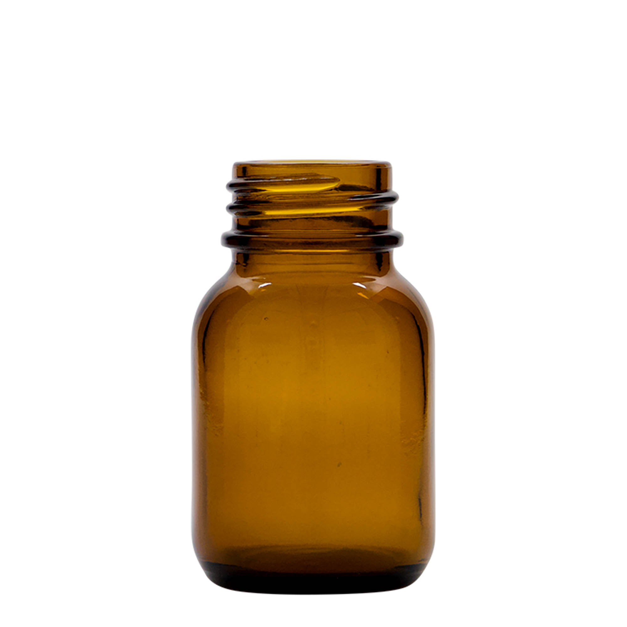 50 ml gotë qelqi me qafë të gjerë, kafe, gojë: DIN 32