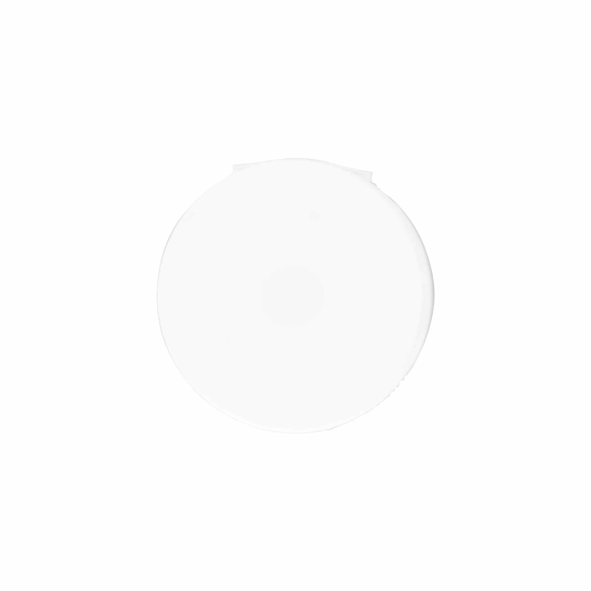 Kapak me vidë me çarnier të palosshëm, plastikë PP, i bardhë, për hapje: 38/400 Kapak me vidë me çarnier të palosshëm, plastikë PP, i bardhë, për hapje: 38/400