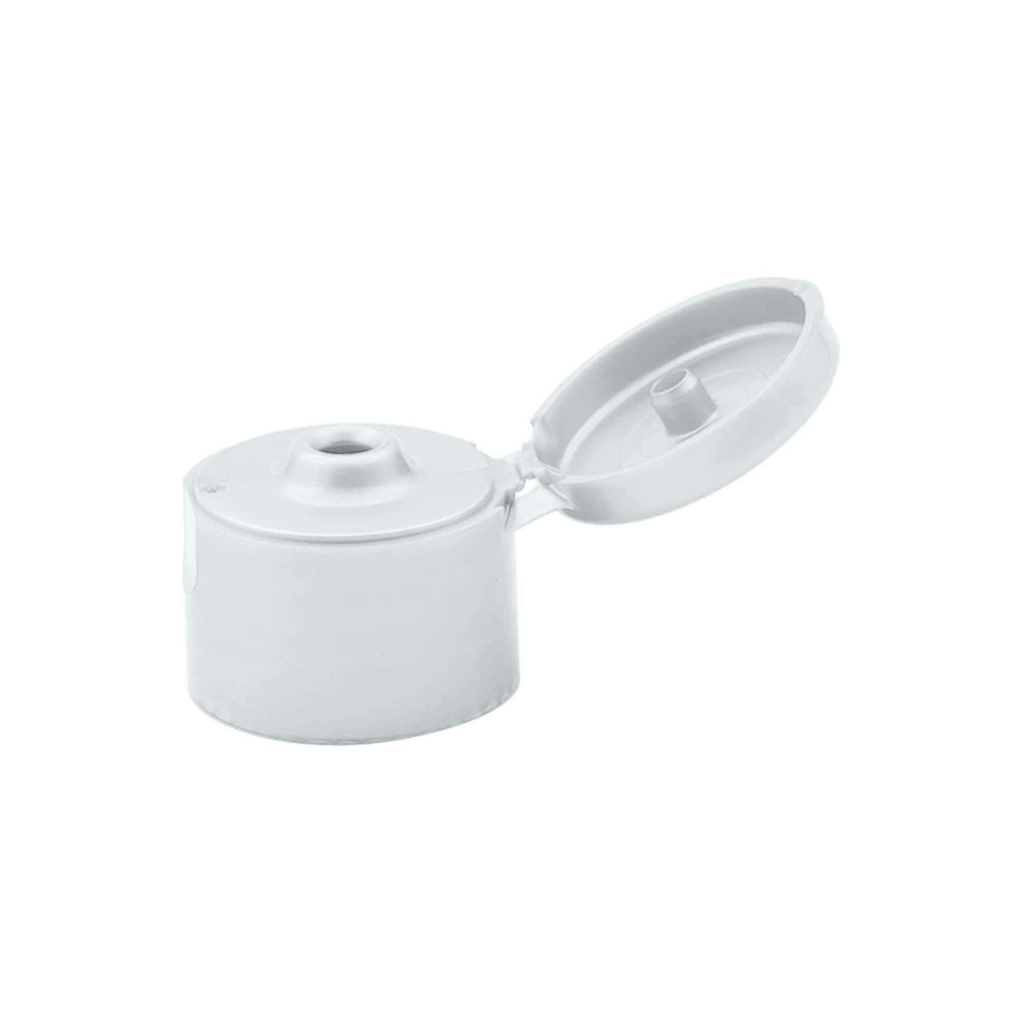 Kapak me vidë me këndellëkë të palosshëm, plastikë PP, argjend, për gojën: 24/410