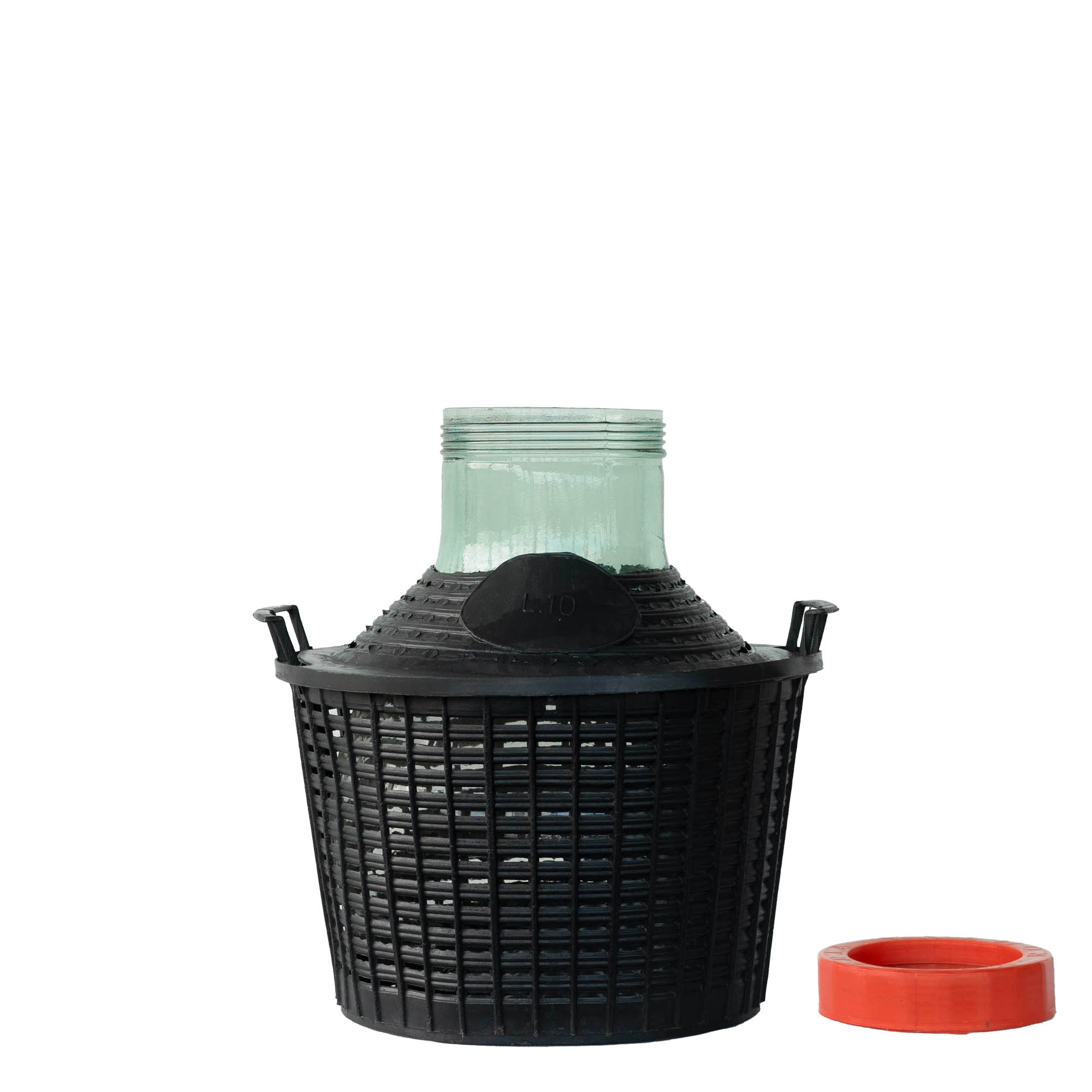 10 l shishe baloni me qafë të gjerë, xham, gojë: kapak me vidë