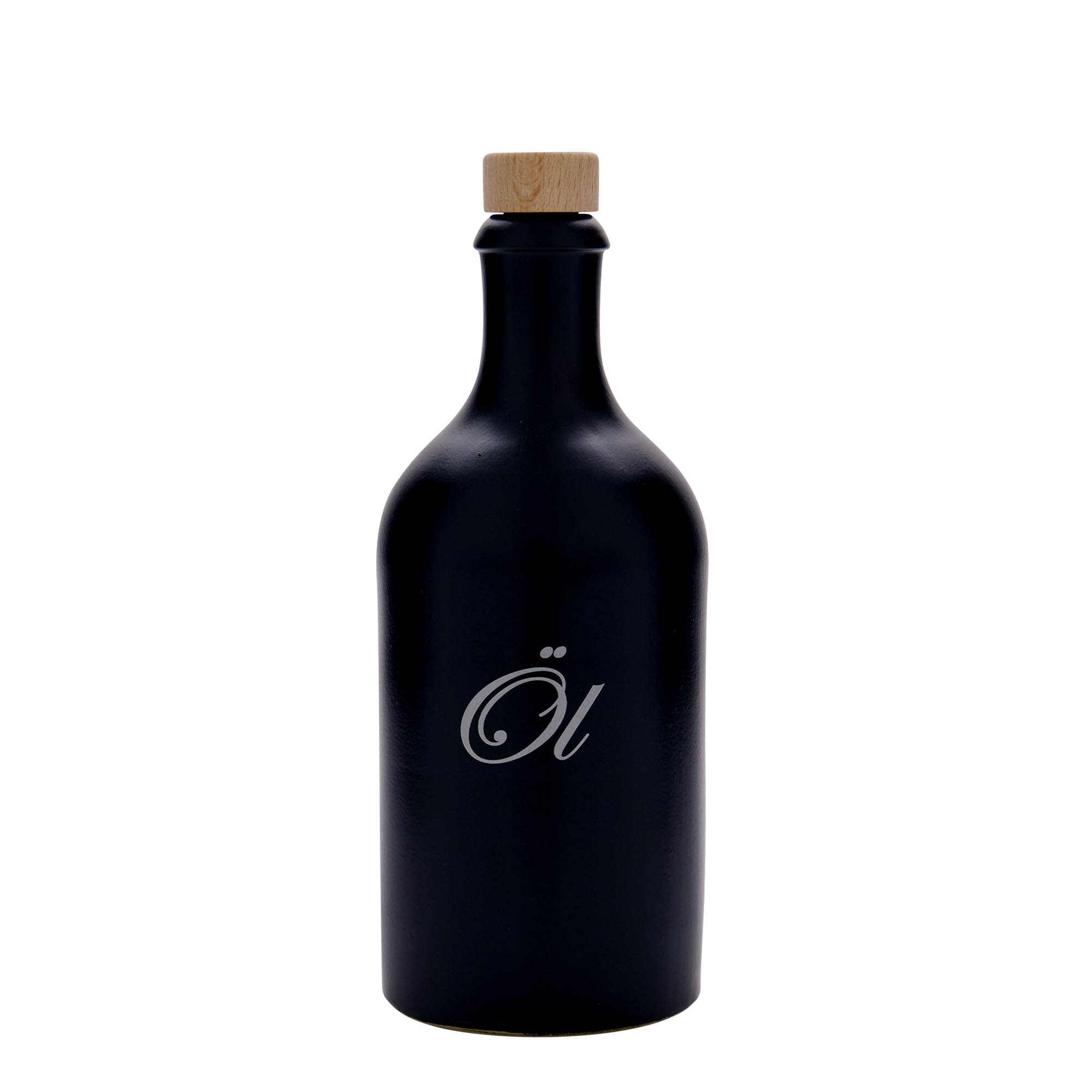 500 ml krua me dhe, motiv: vaj, qeramike, e zezë, goja: kork 500 ml krua me dhe, motiv: vaj, qeramike, e zezë, goja: kork