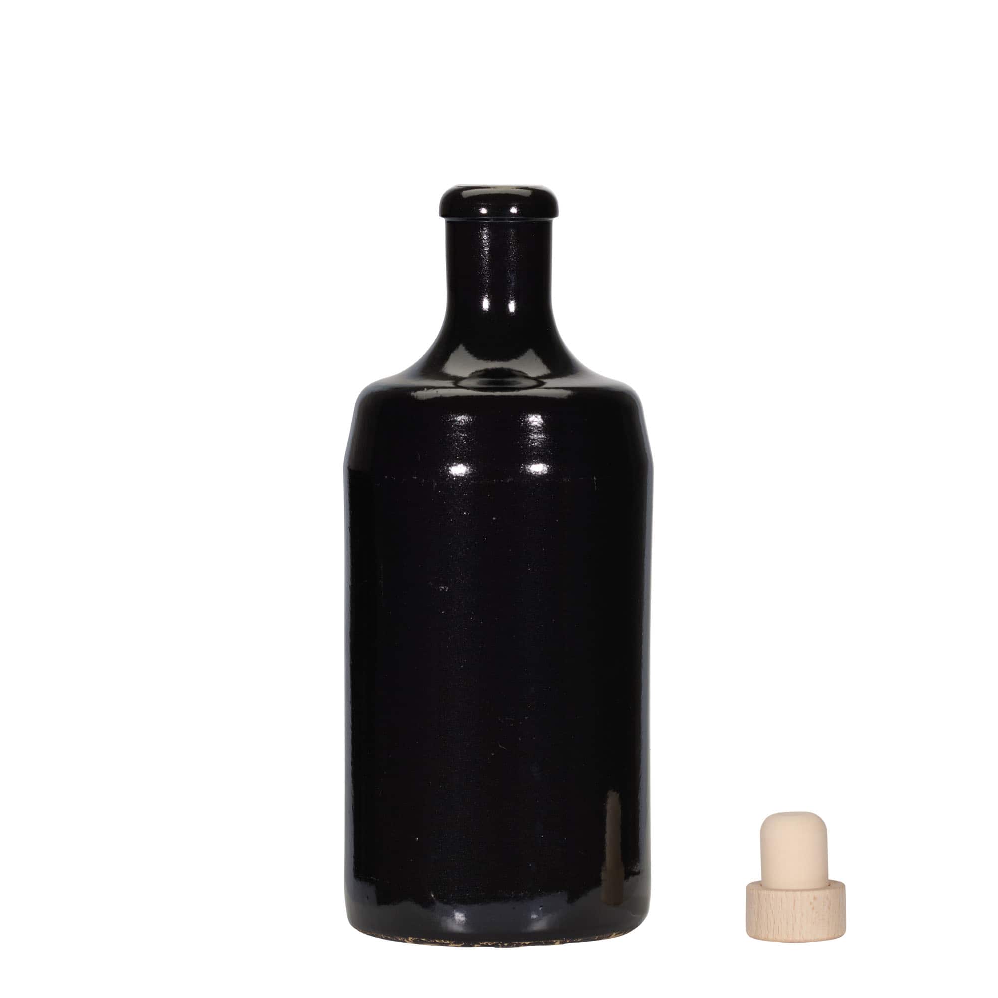 700 ml Kërpudhë balte 'Calvados, balte e fortë, e zezë, gojë: kork