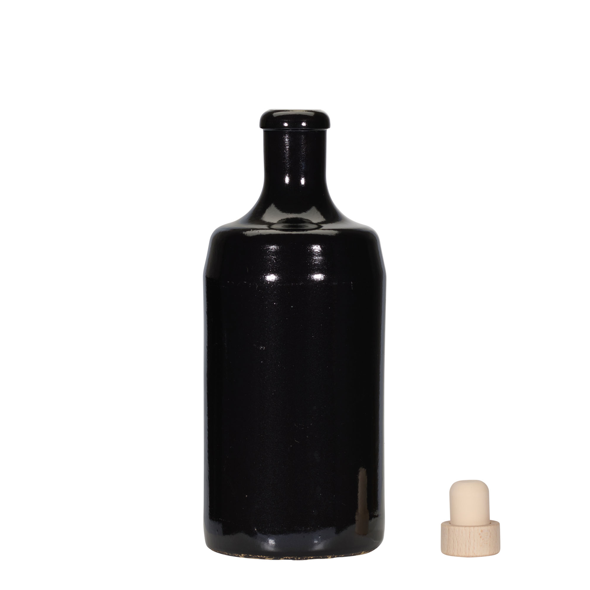 700 ml Kërpudhë balte 'Calvados, balte e fortë, e zezë, gojë: kork