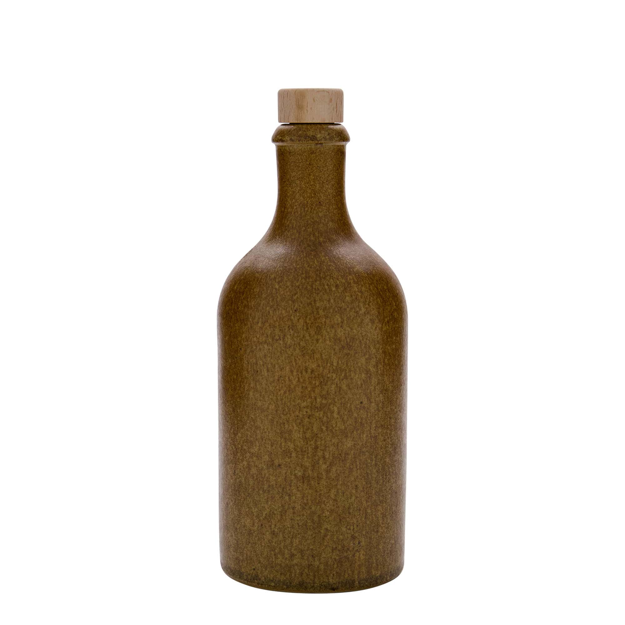 500 ml krua pije, qeramikë, kafe-kristal, gojë: kork