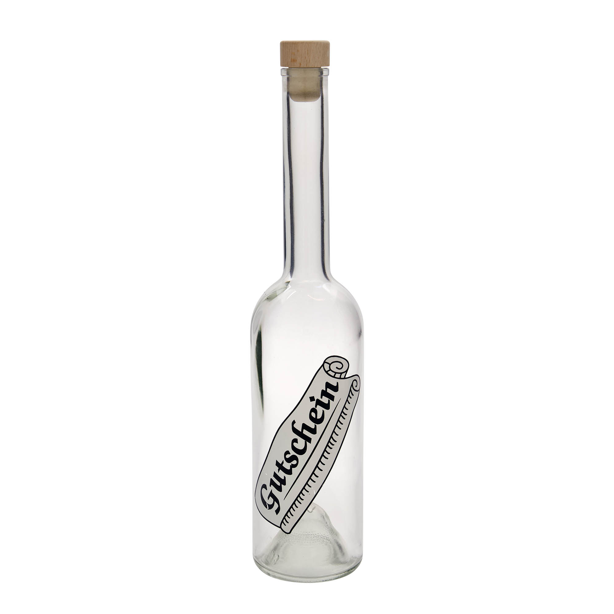 Shishe qelqi 500 ml 'Opera', motiv: Kupon, gojë: Kork Shishe qelqi 500 ml 'Opera', motiv: Kupon, gojë: Kork