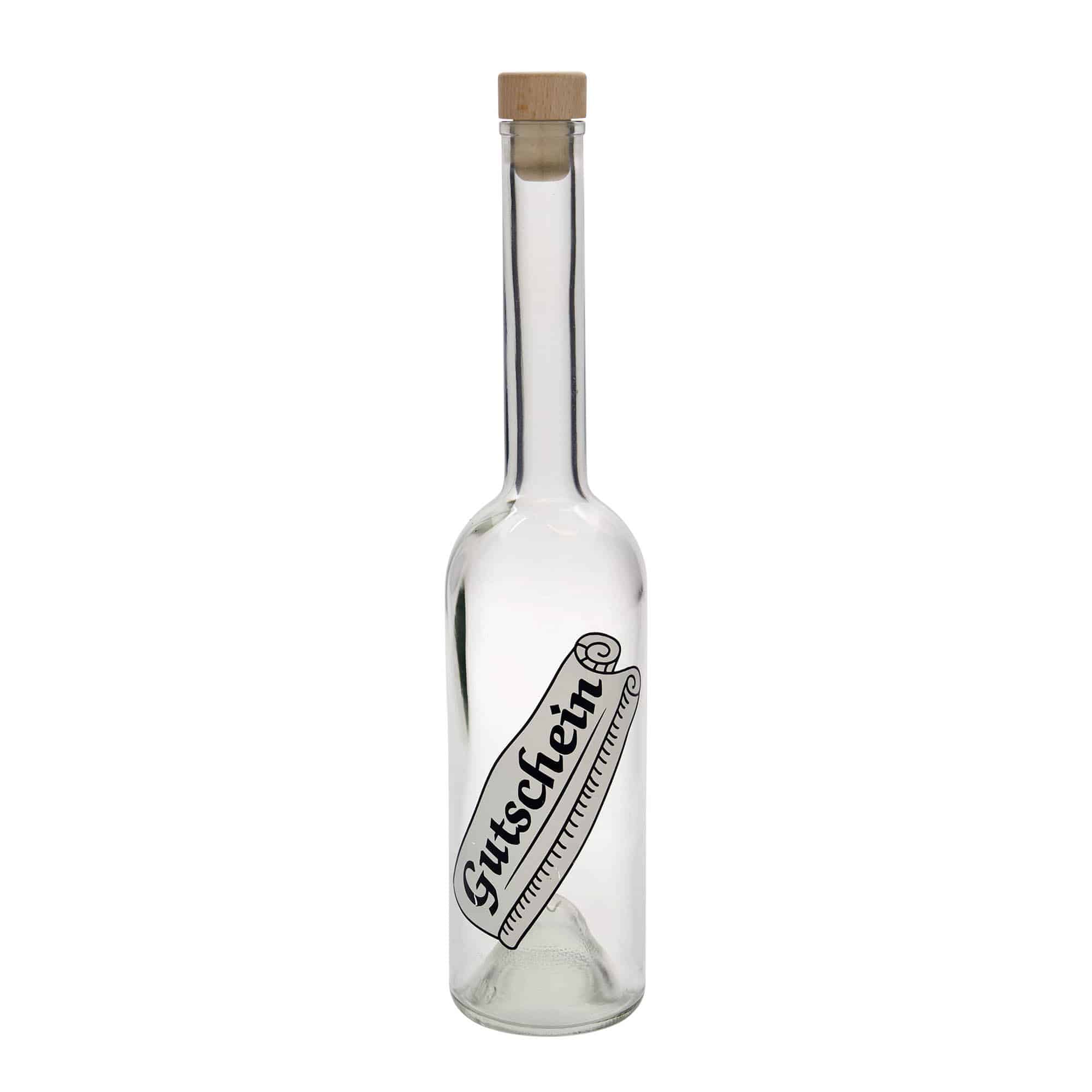 Shishe qelqi 500 ml 'Opera', motiv: Kupon, gojë: Kork