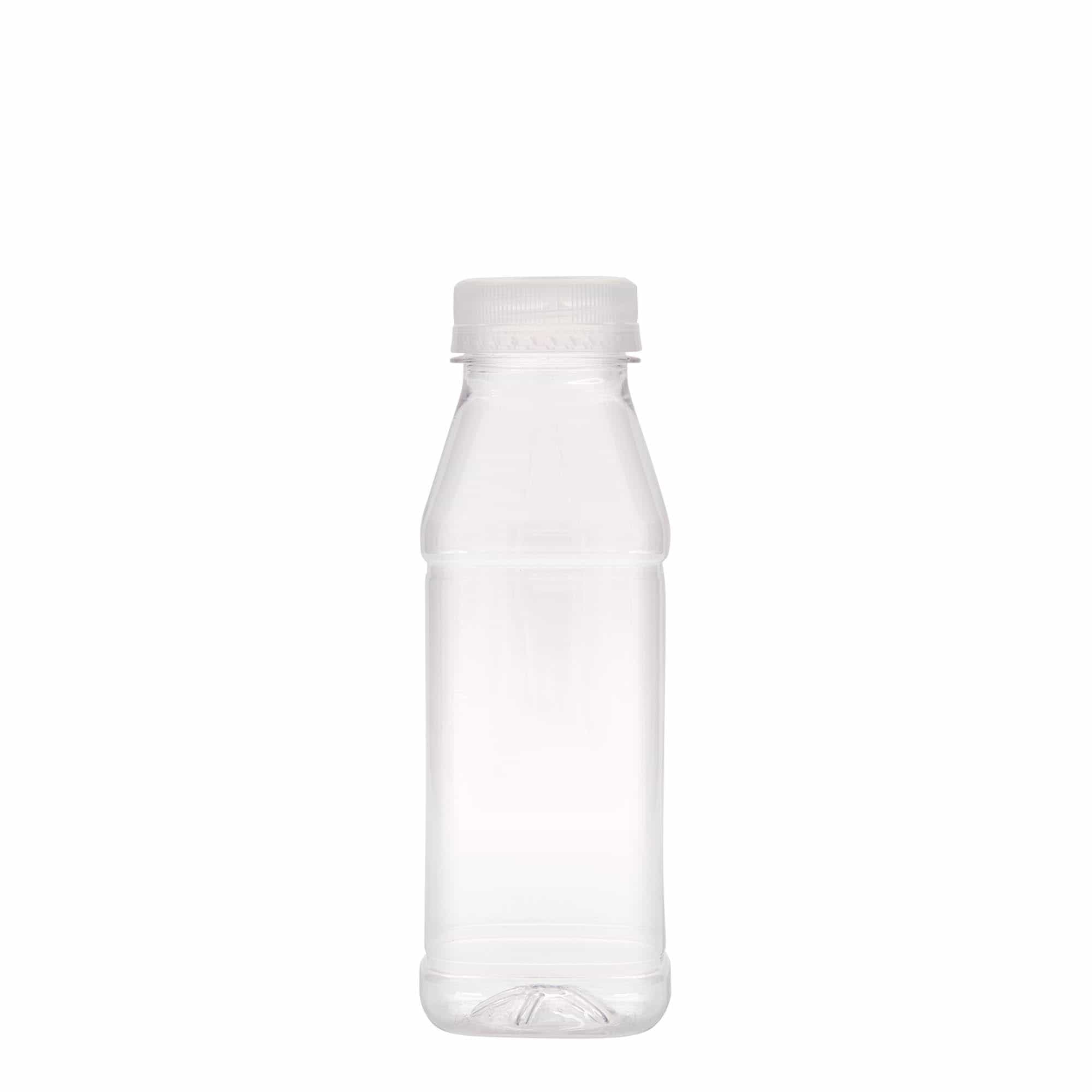 Shishe PET 330 ml 'Milk and Juice Carré', katrore, prej plastike, hapje: 38 mm