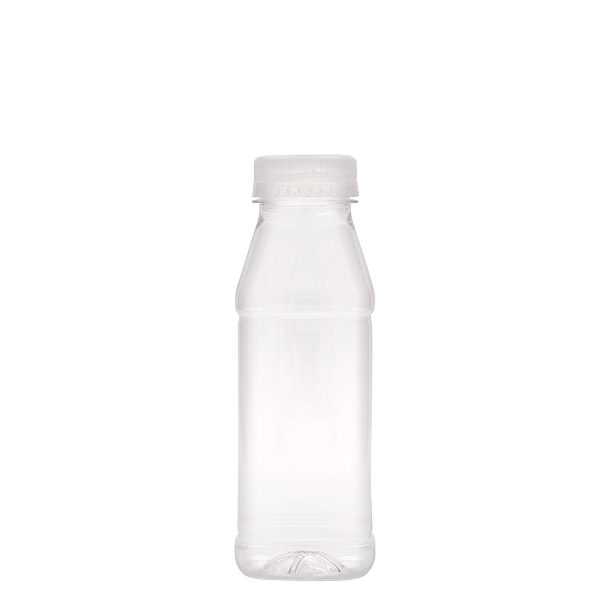Shishe PET 330 ml 'Milk and Juice Carré', katrore, prej plastike, hapje: 38 mm