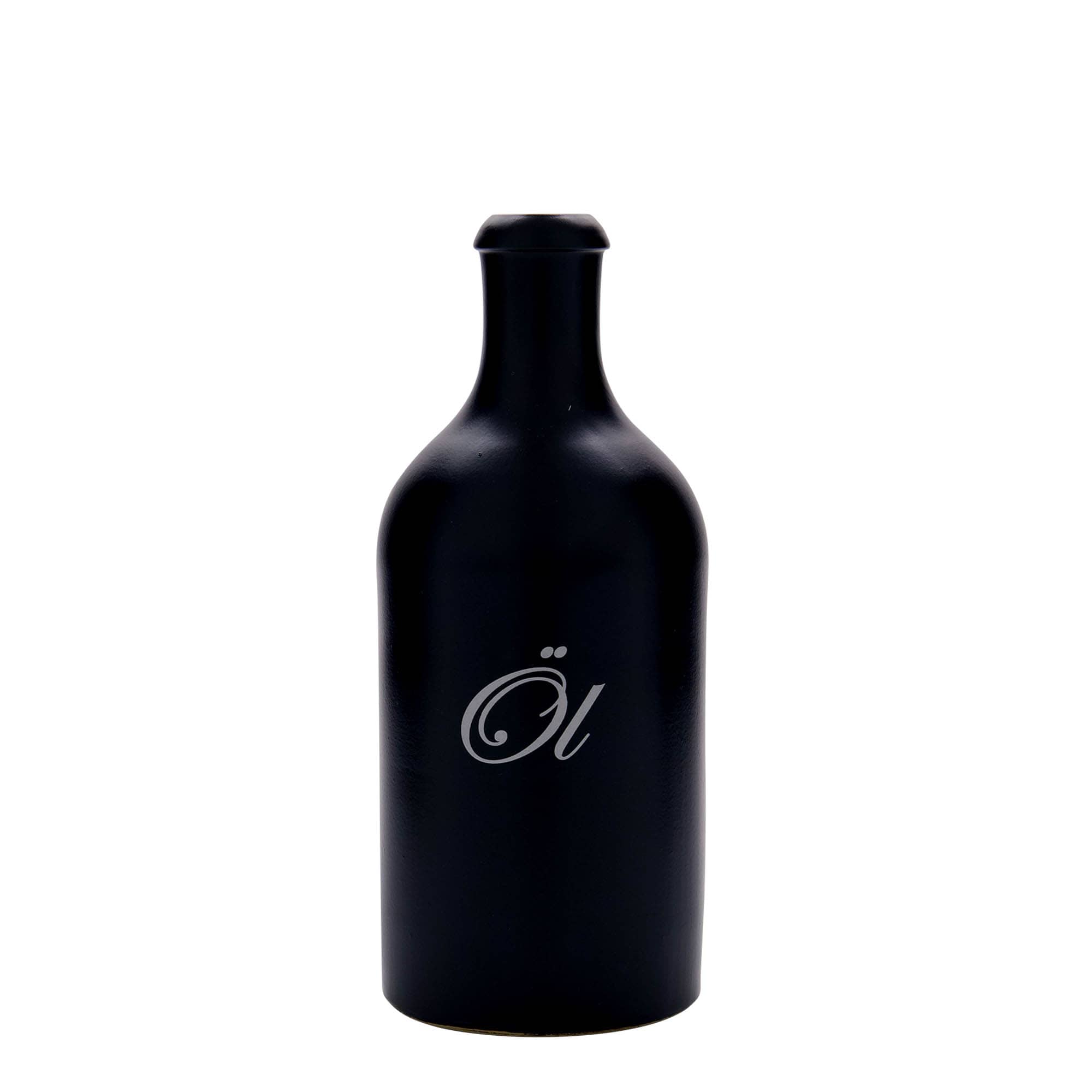 500 ml krua me dhe, motiv: vaj, qeramike, e zezë, goja: kork
