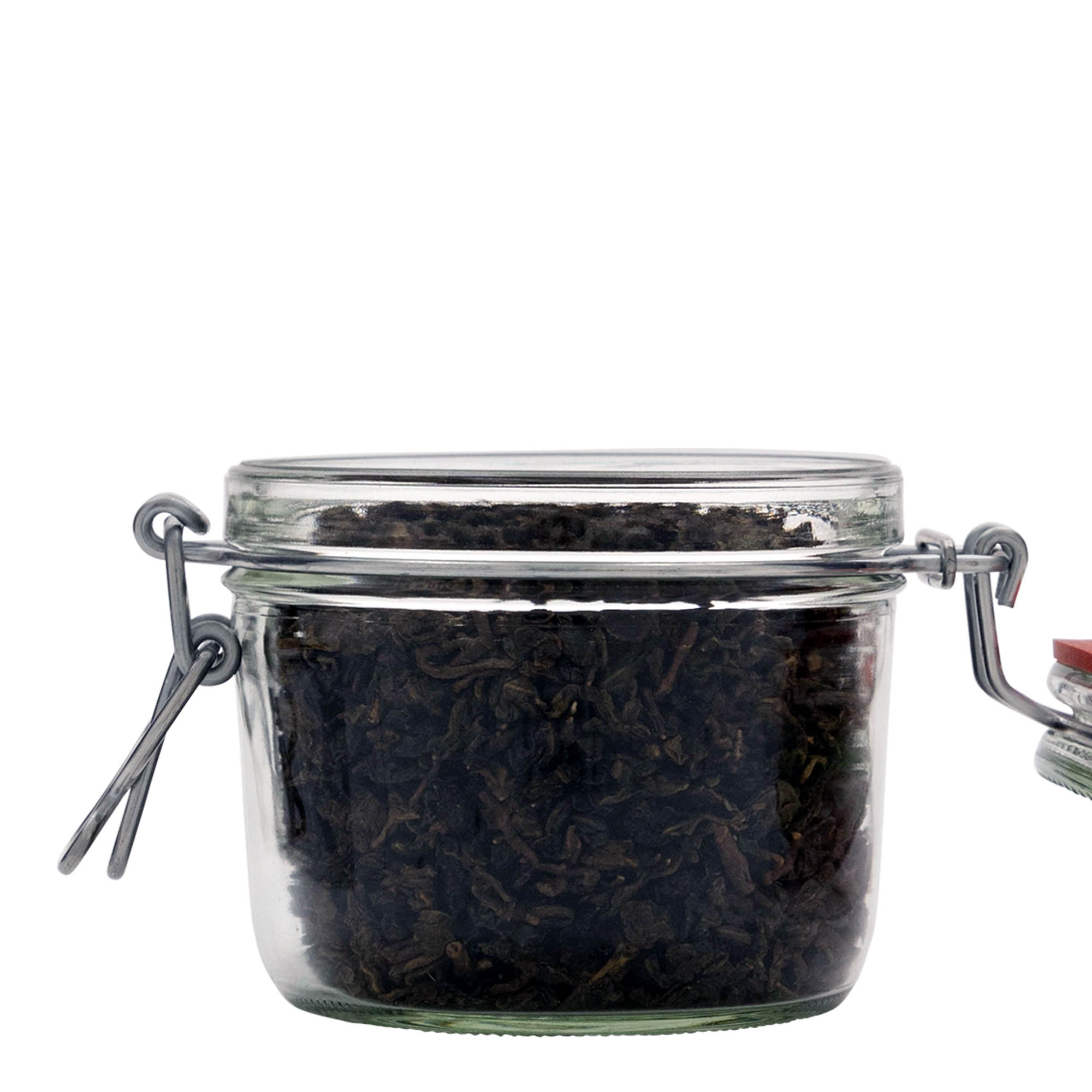 400 ml kavanoz me kapak me tel të sheshtë, hapje: mbyllje me kapak me tel