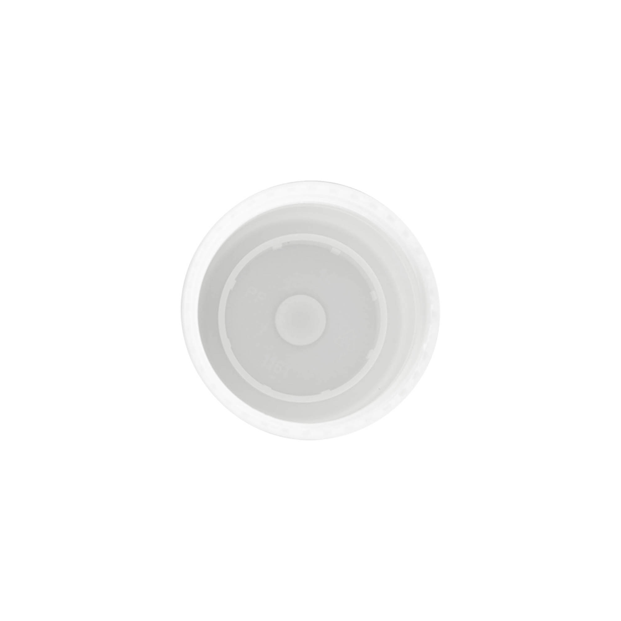 Kapak për shishe Roll-On 50 ml, plastikë PP, e bardhë, për hapje: kapak me vidë Kapak për shishe Roll-On 50 ml, plastikë PP, e bardhë, për hapje: kapak me vidë