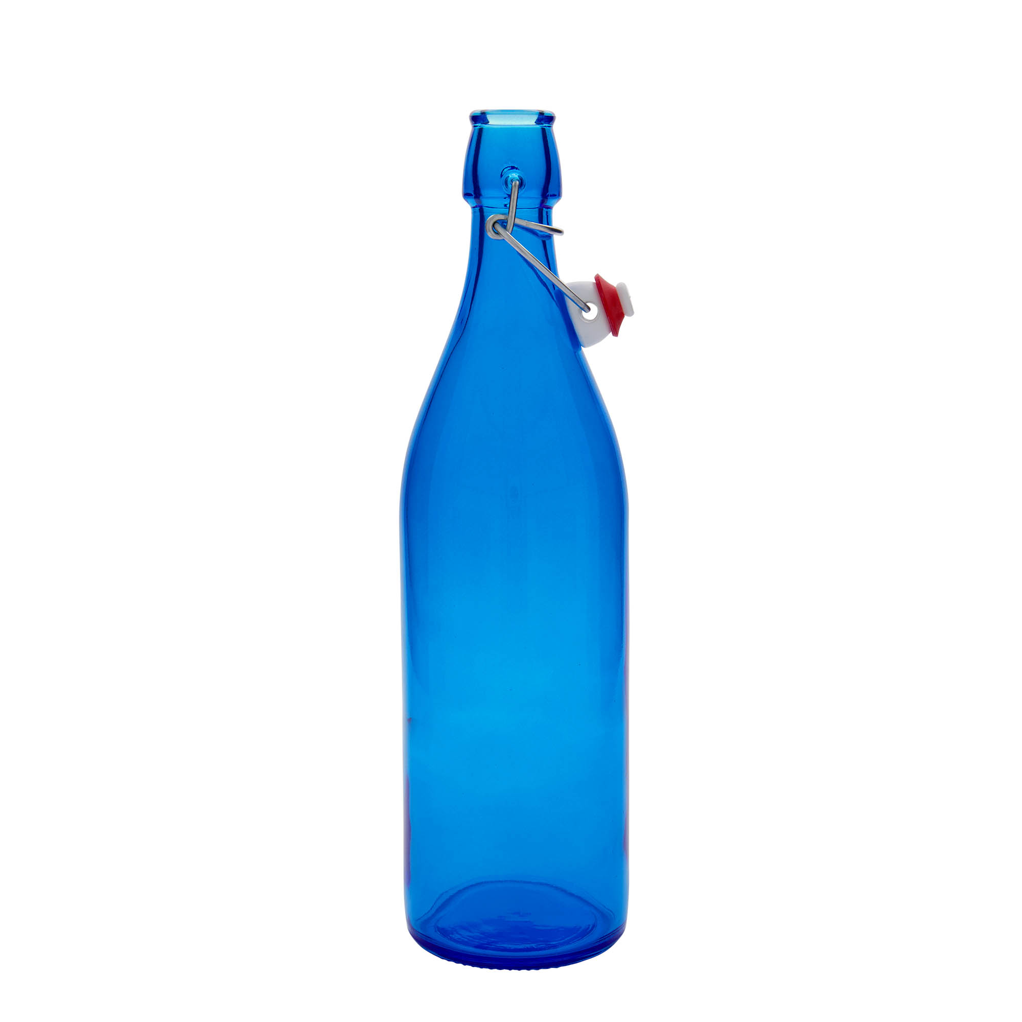 1.000 ml shishe qelqi 'Giara', blu, gojë: mbyllje me kapëse