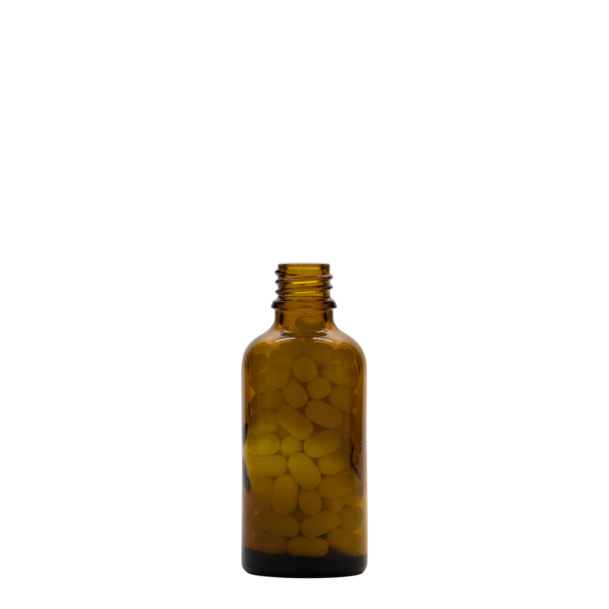 Shishe mjekësore 50 ml, qelq, kafe, hapja: DIN 18 Shishe mjekësore 50 ml, qelq, kafe, hapja: DIN 18