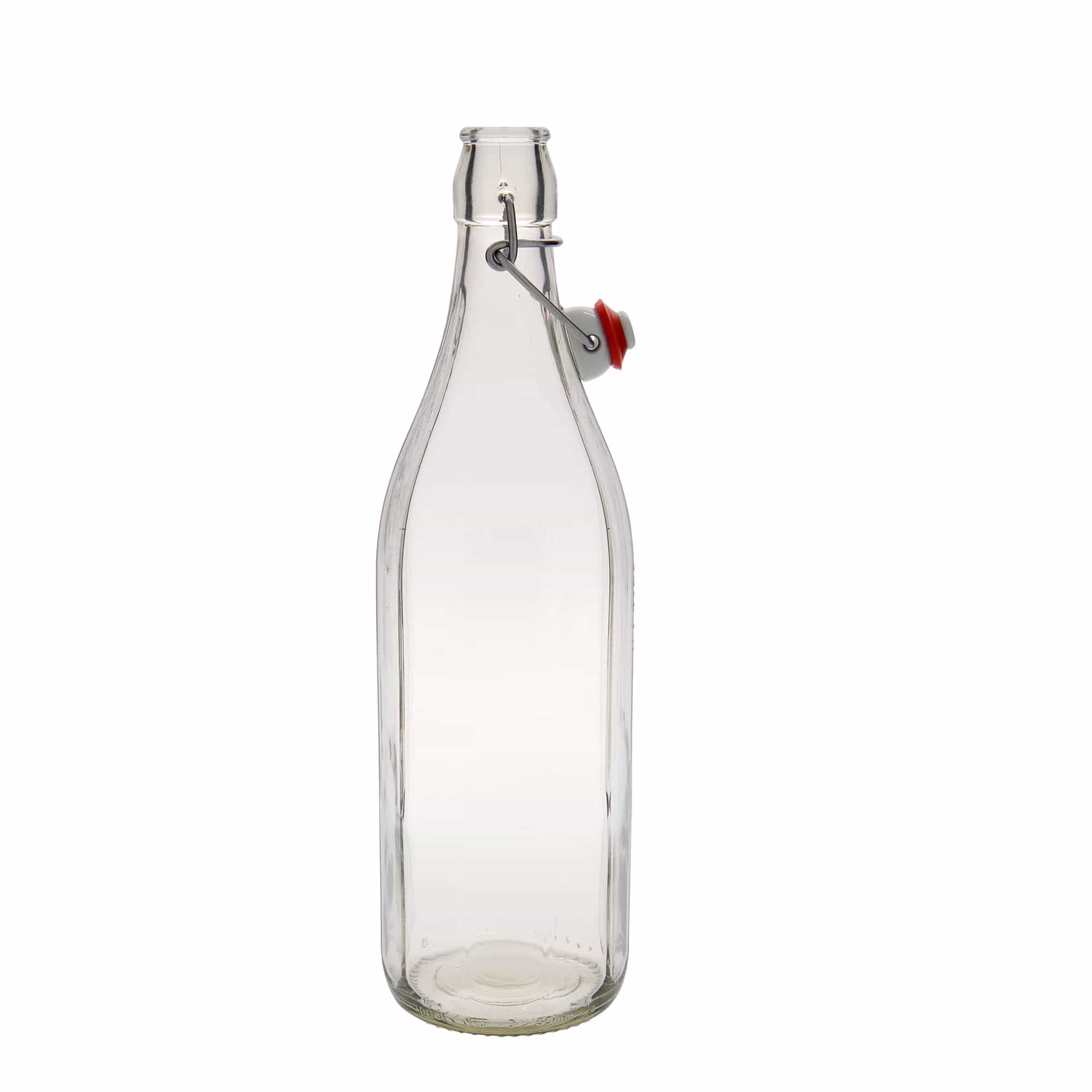 1.000 ml shishe qelqi 'Bravo' #, tetëkëndore, hapja: mbyllje me kapëse. 1.000 ml shishe qelqi 'Bravo' #, tetëkëndore, hapja: mbyllje me kapëse.