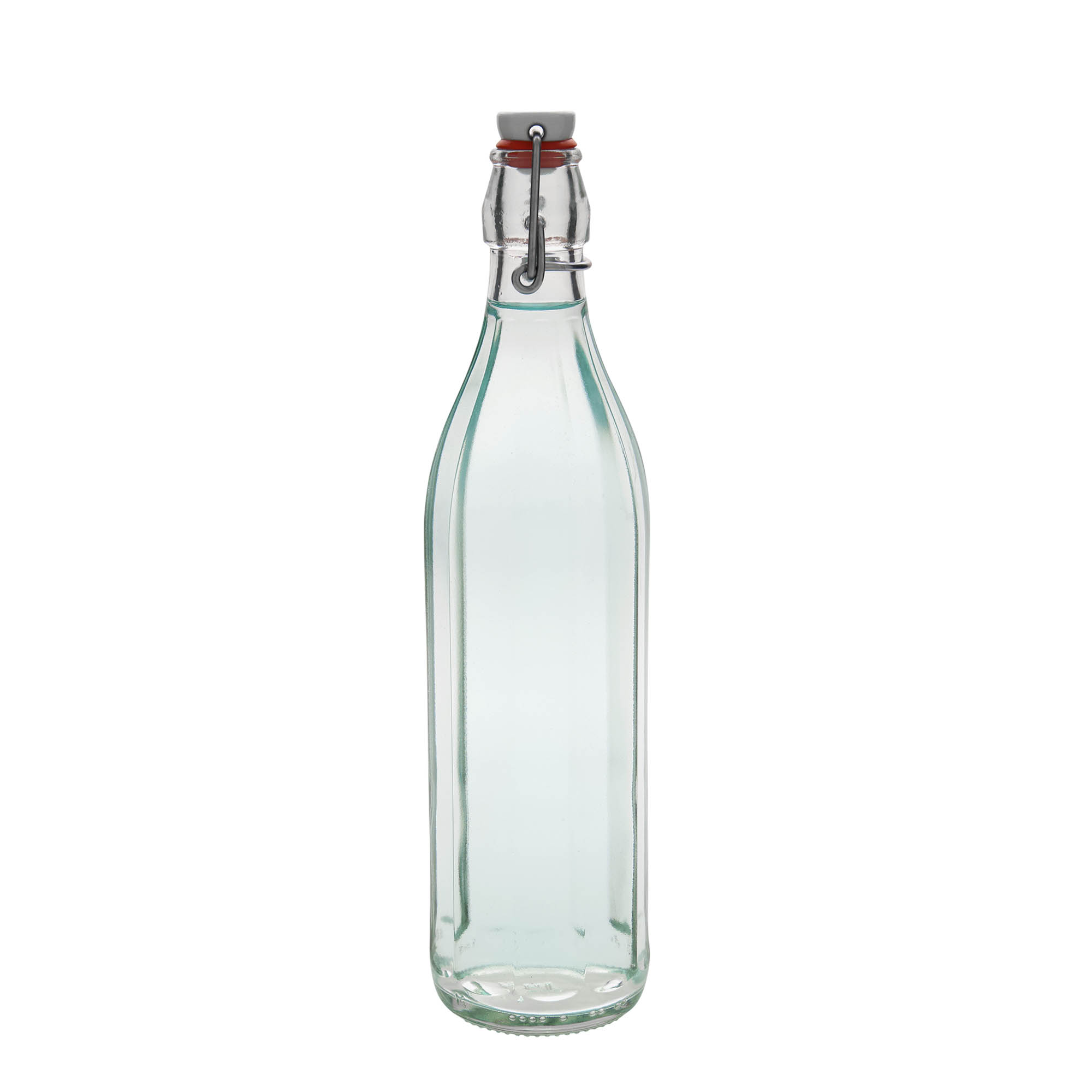 Shishe qelqi 750 ml 'Bravo', tetëkëndëshe, gojë: mbyllje me kapëse. Shishe qelqi 750 ml 'Bravo', tetëkëndëshe, gojë: mbyllje me kapëse.