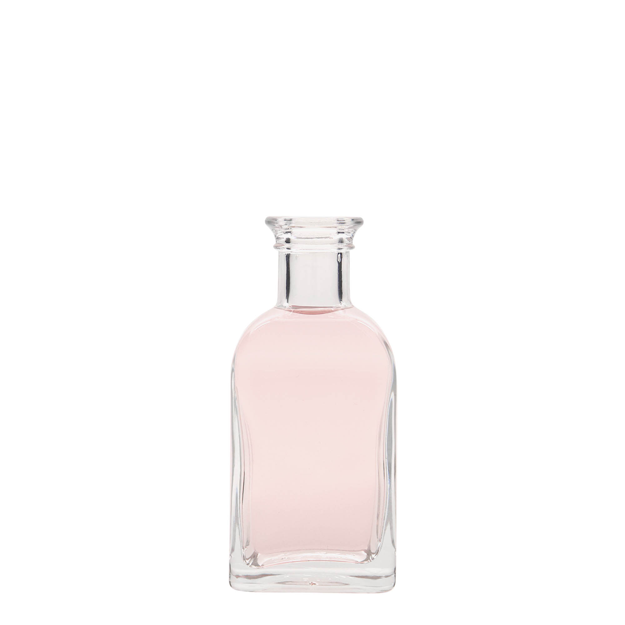 Shishe qelqi 100 ml Apotheker Carré, katrore, gojë: kork Shishe qelqi 100 ml Apotheker Carré, katrore, gojë: kork