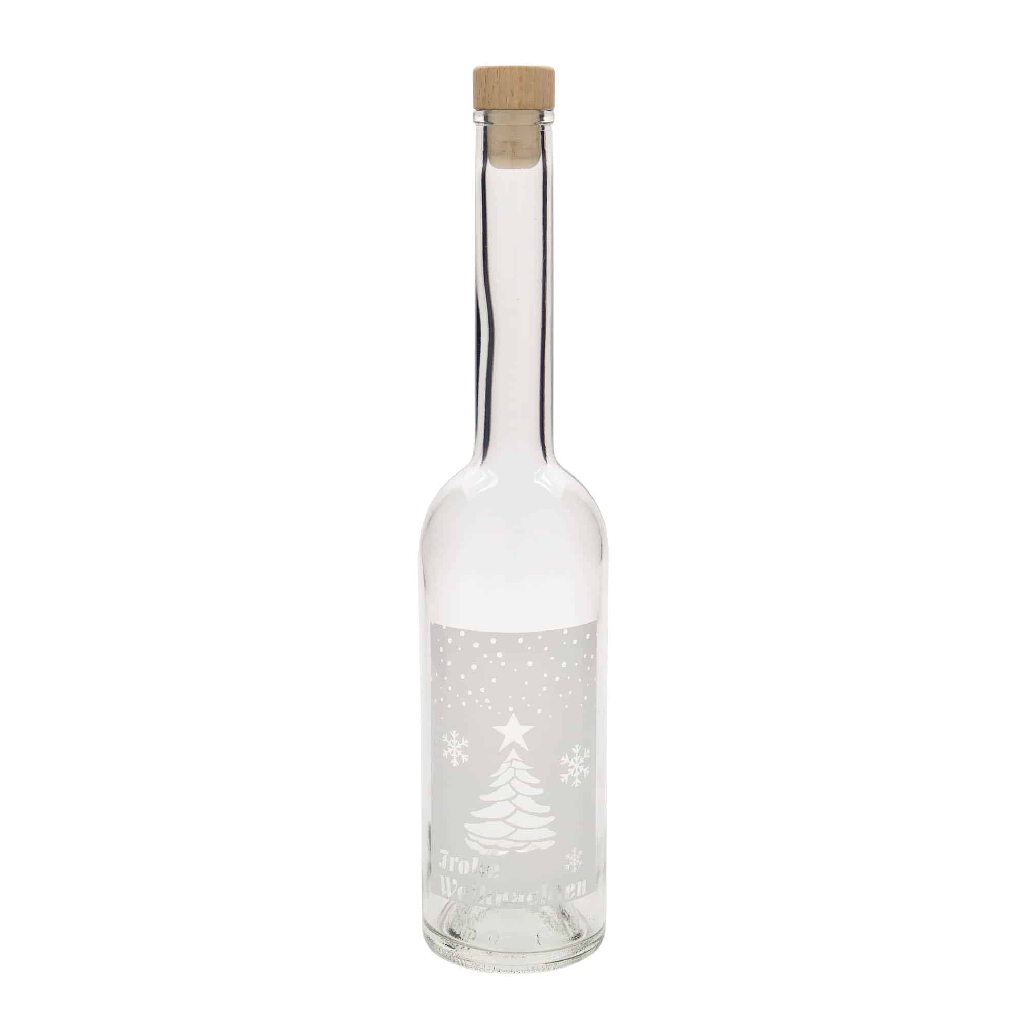Shishe qelqi 500 ml 'Opera', motiv: Krishtlindje të bardha, gojë: kork