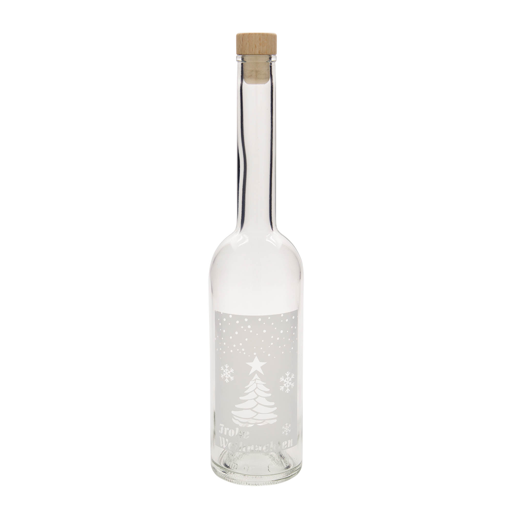 Shishe qelqi 500 ml 'Opera', motiv: Krishtlindje të bardha, gojë: kork Shishe qelqi 500 ml 'Opera', motiv: Krishtlindje të bardha, gojë: kork
