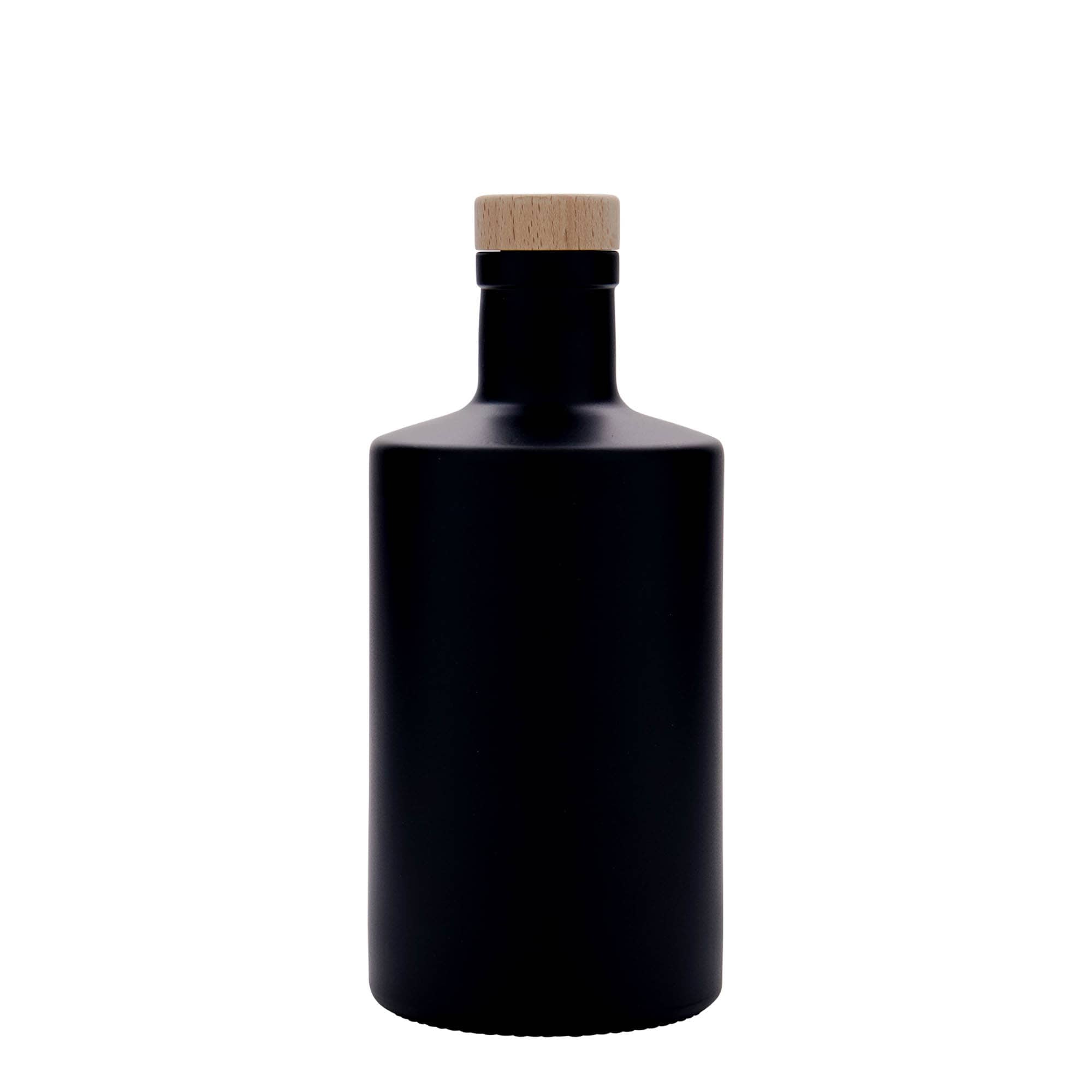 Shishe qelqi 500 ml 'Caroline', e zezë, gojë: kork