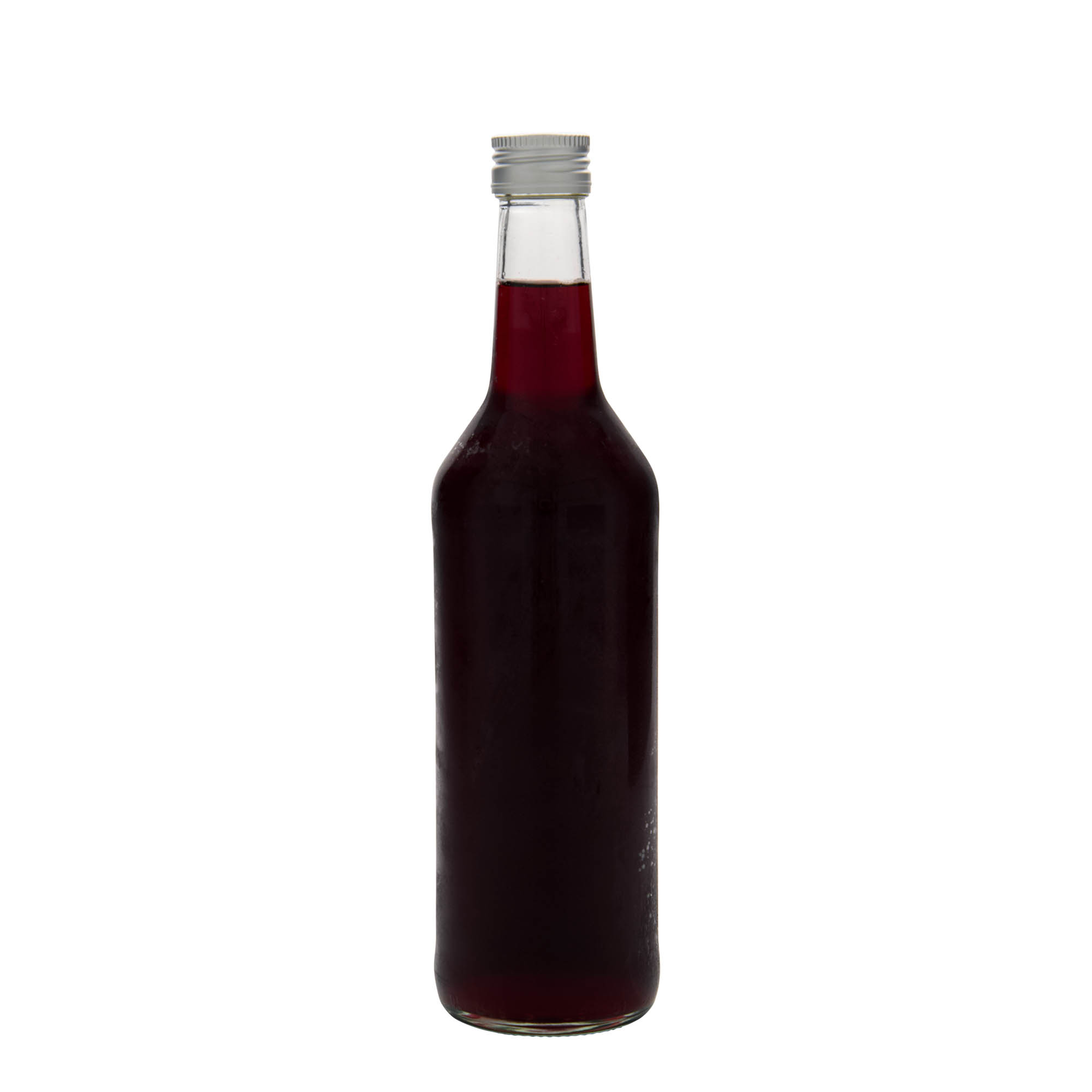Shishe qelqi 500 ml me qafë të drejtë, gojë: PP 28 Shishe qelqi 500 ml me qafë të drejtë, gojë: PP 28