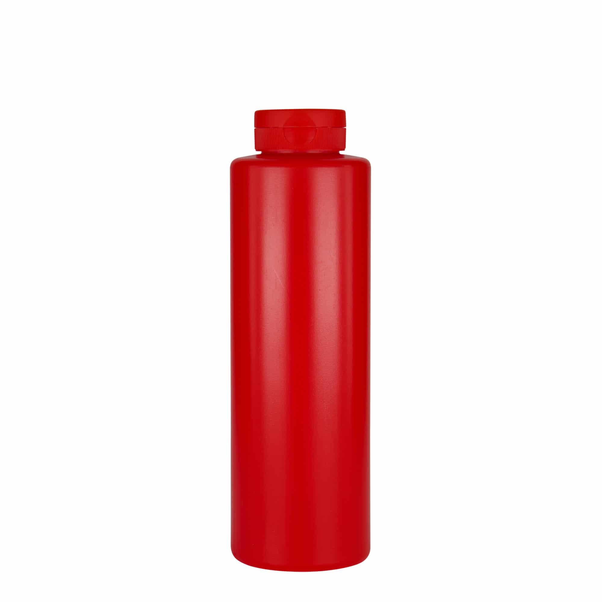Shishe salce 500 ml, plastik LDPE, e kuqe, gojë: 38/400