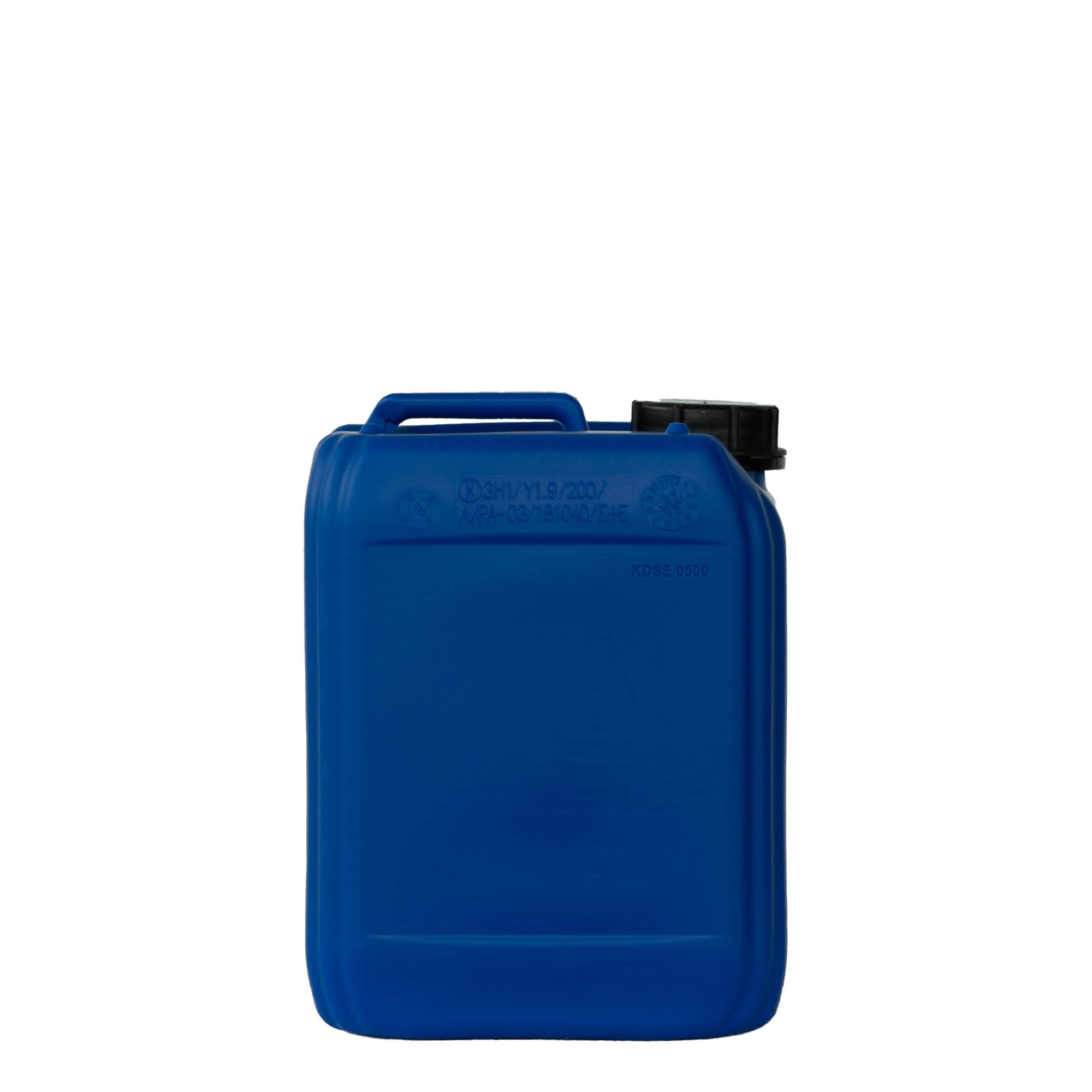 5 l kanister, drejtkëndor, plastik HDPE, blu, gojë: ND 55