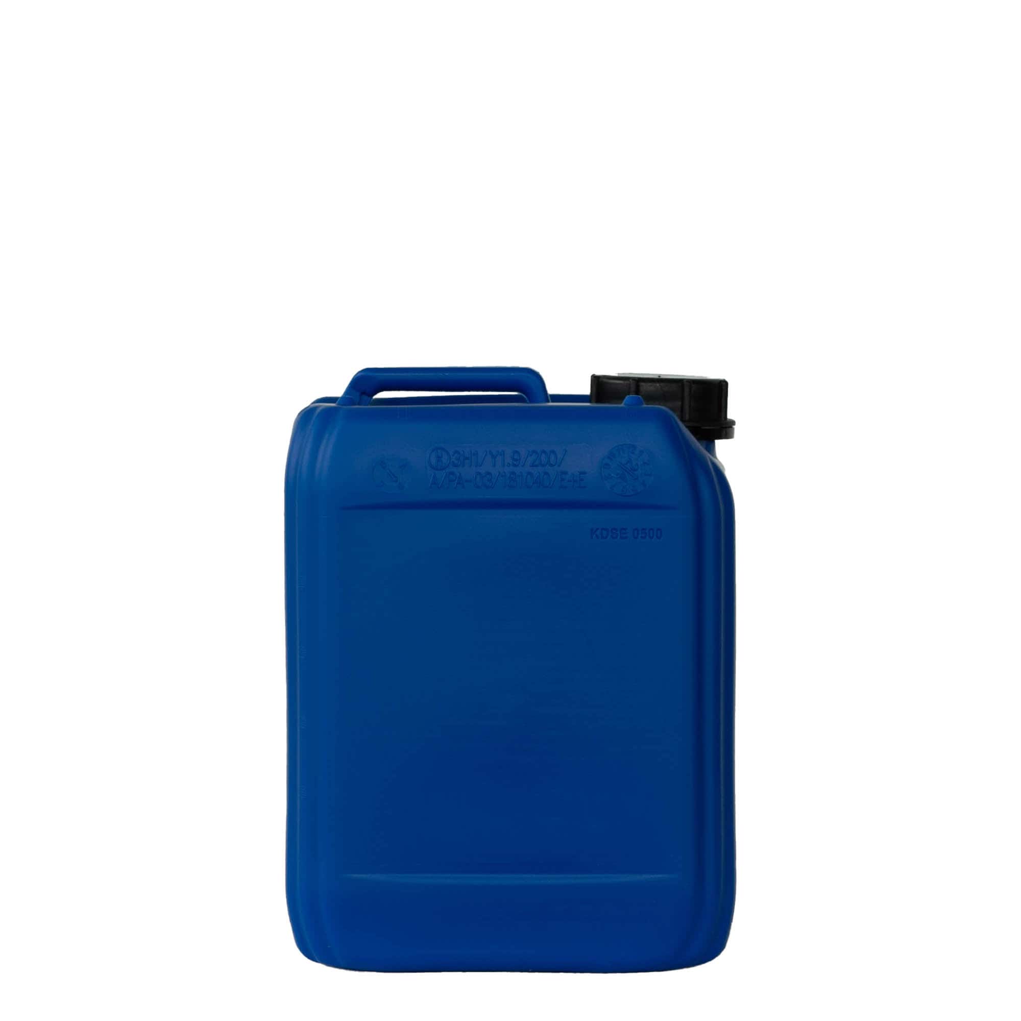 5 l kanister, drejtkëndor, plastik HDPE, blu, gojë: ND 55