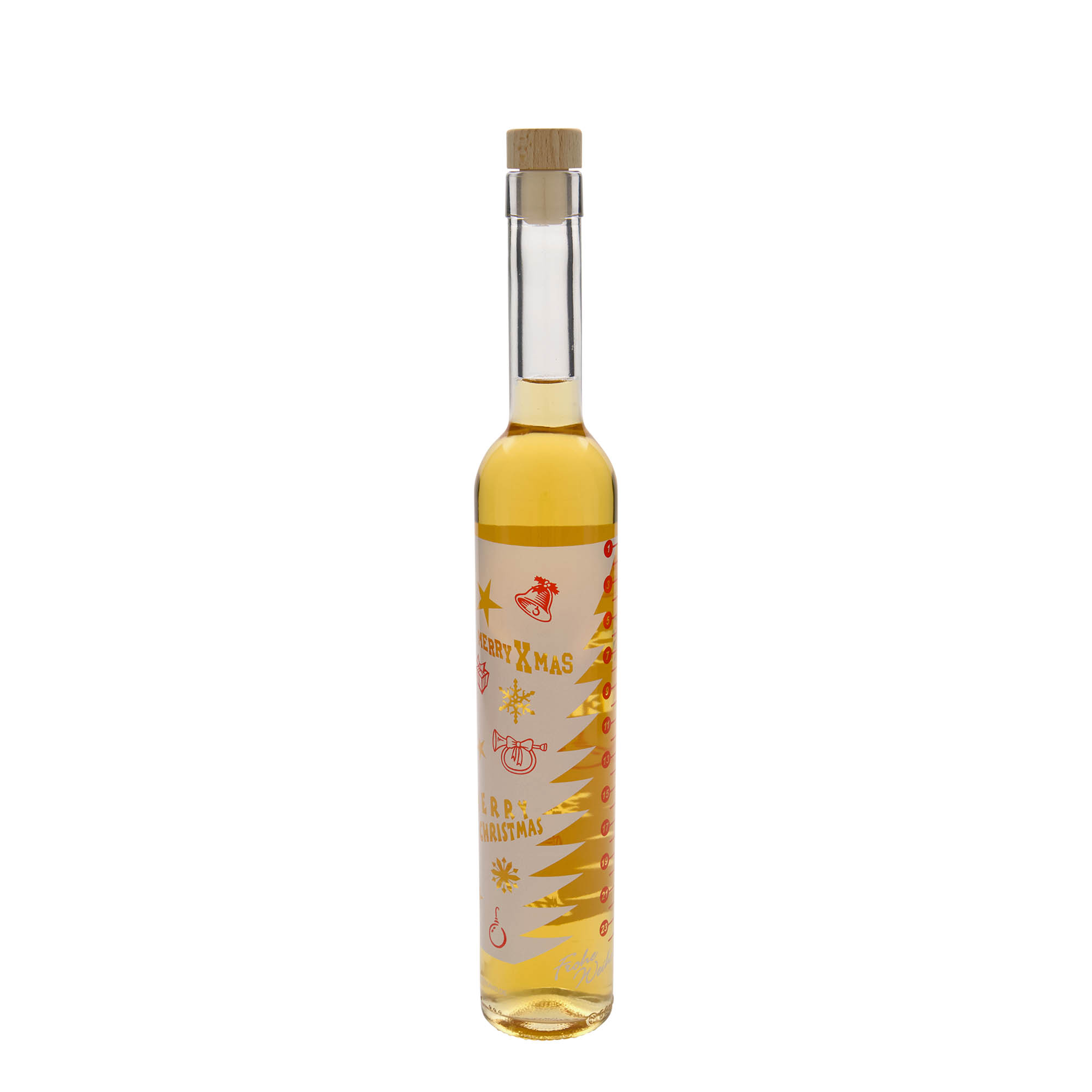 Shishe qelqi 500 ml Maximo me printim 'Kalendari i Adventit', Hapur: Korek Shishe qelqi 500 ml Maximo me printim 'Kalendari i Adventit', Hapur: Korek